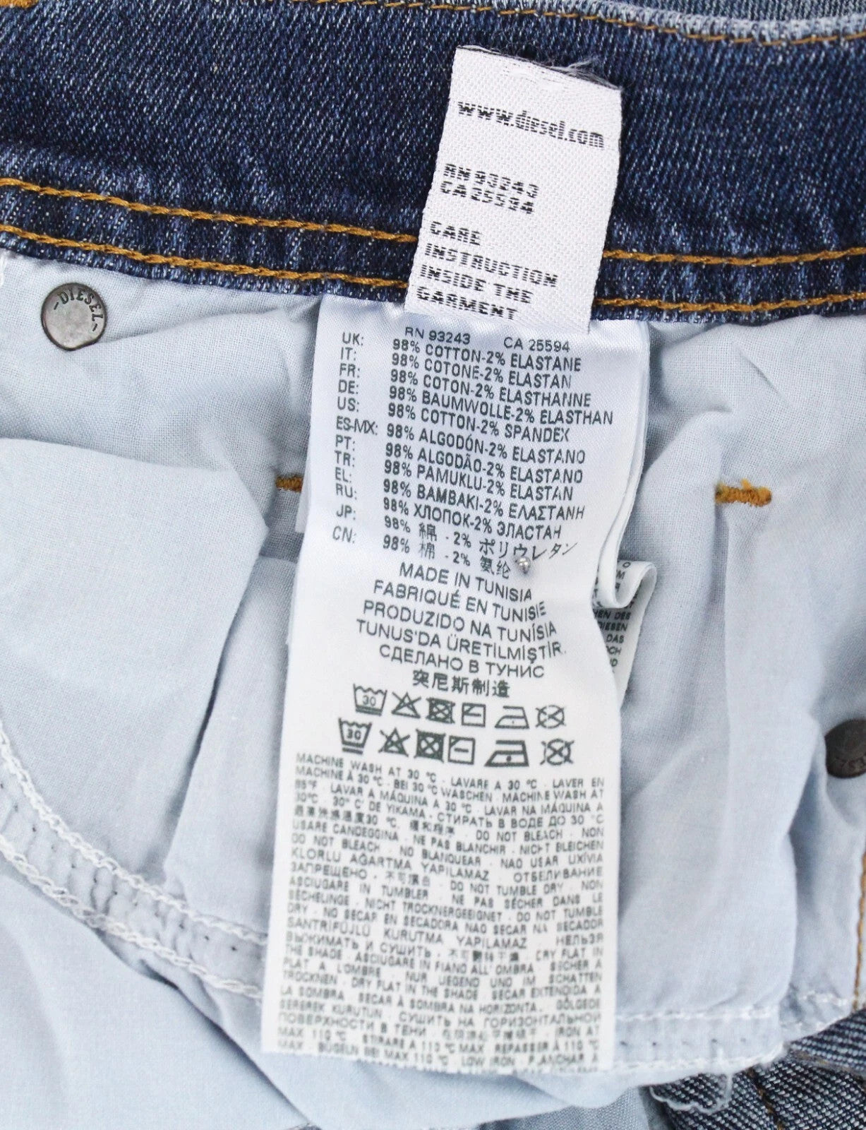 DIESEL Tepphar-X 0870H vyriški džinsai W29/L32 Slim morkų mėlynos spalvos, tamprūs, skalbti 