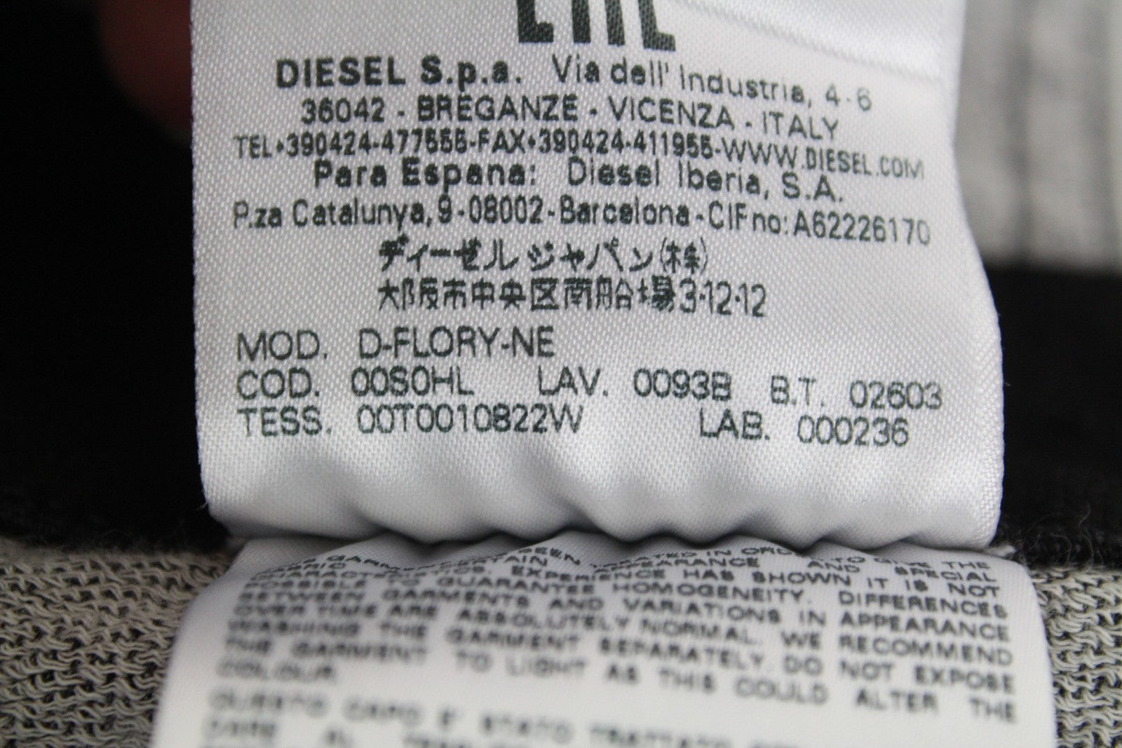 DIESEL D-Flory-NE 0093B moteriškas kombinezonas S dydžio sportinis Jogg pilkas tamprus kombinezonas 