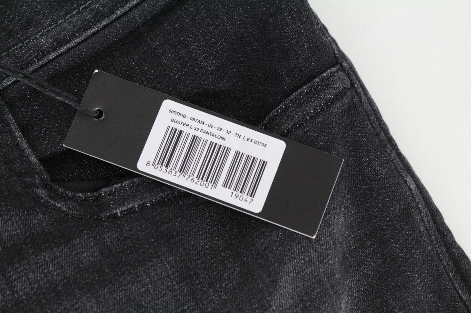 DIESEL Buster 087AM vyriški džinsai W29/L32 Slim Tapered Fit, tamprūs, tamsiai pilki 