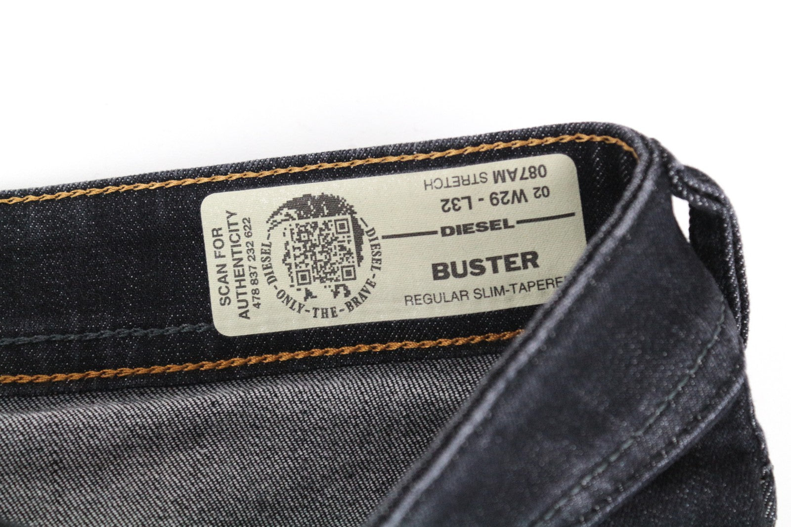 DIESEL Buster 087AM vyriški džinsai W29/L32 Slim Tapered Fit, tamprūs, tamsiai pilki 