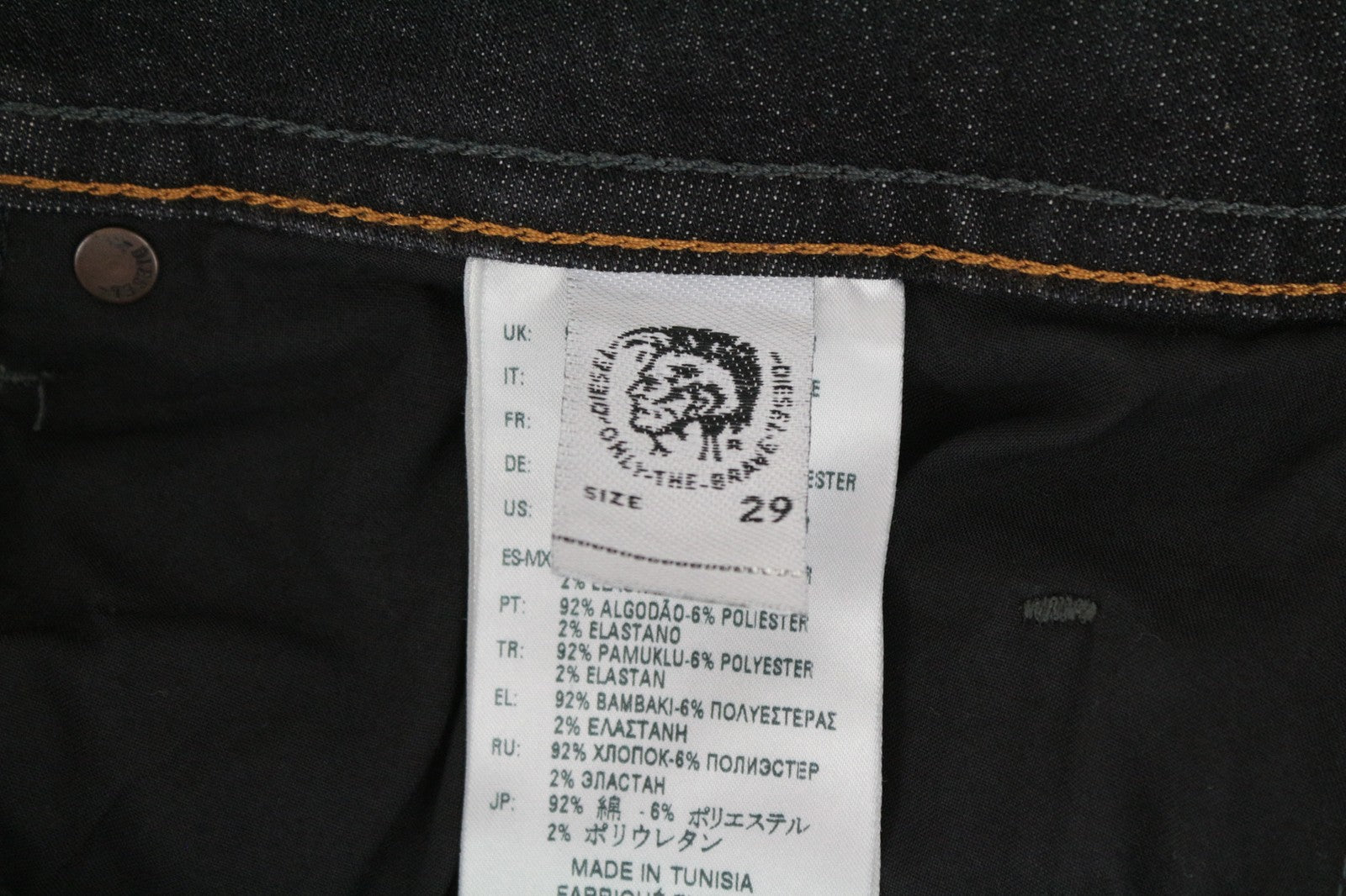 DIESEL Buster 087AM vyriški džinsai W29/L32 Slim Tapered Fit, tamprūs, tamsiai pilki 