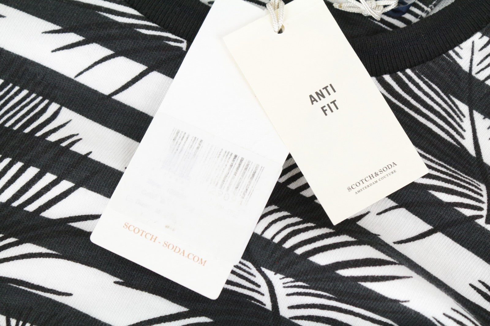 SCOTCH &amp; SODA Tokyo Toujours vyriškas džemperis M laisvalaikio stiliaus su palmių lapų dryžių raštu 