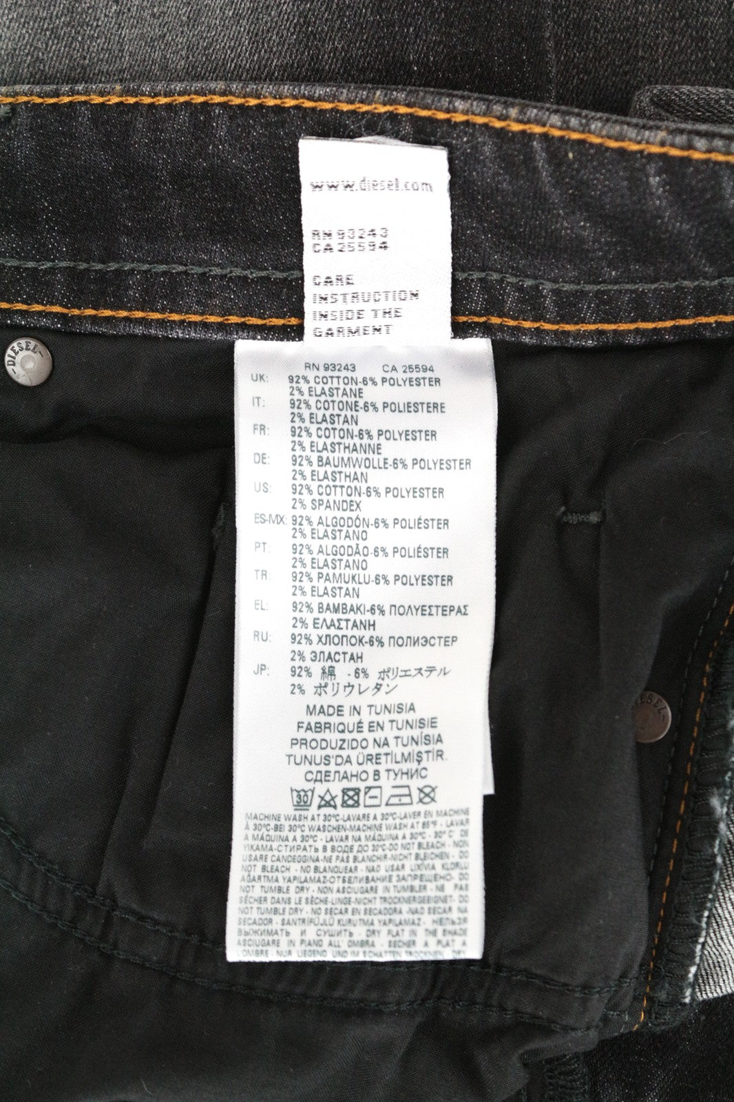 DIESEL Buster 087AM vyriški džinsai W28/L32 Slim Tapered Stretch skalbto kirpimo džinsinis audinys 