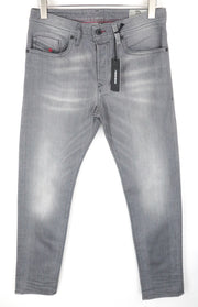 DIESEL Buster 084HP Men's Jeans W30/L32 Button-Fly Washed Slim Tapered Denim
