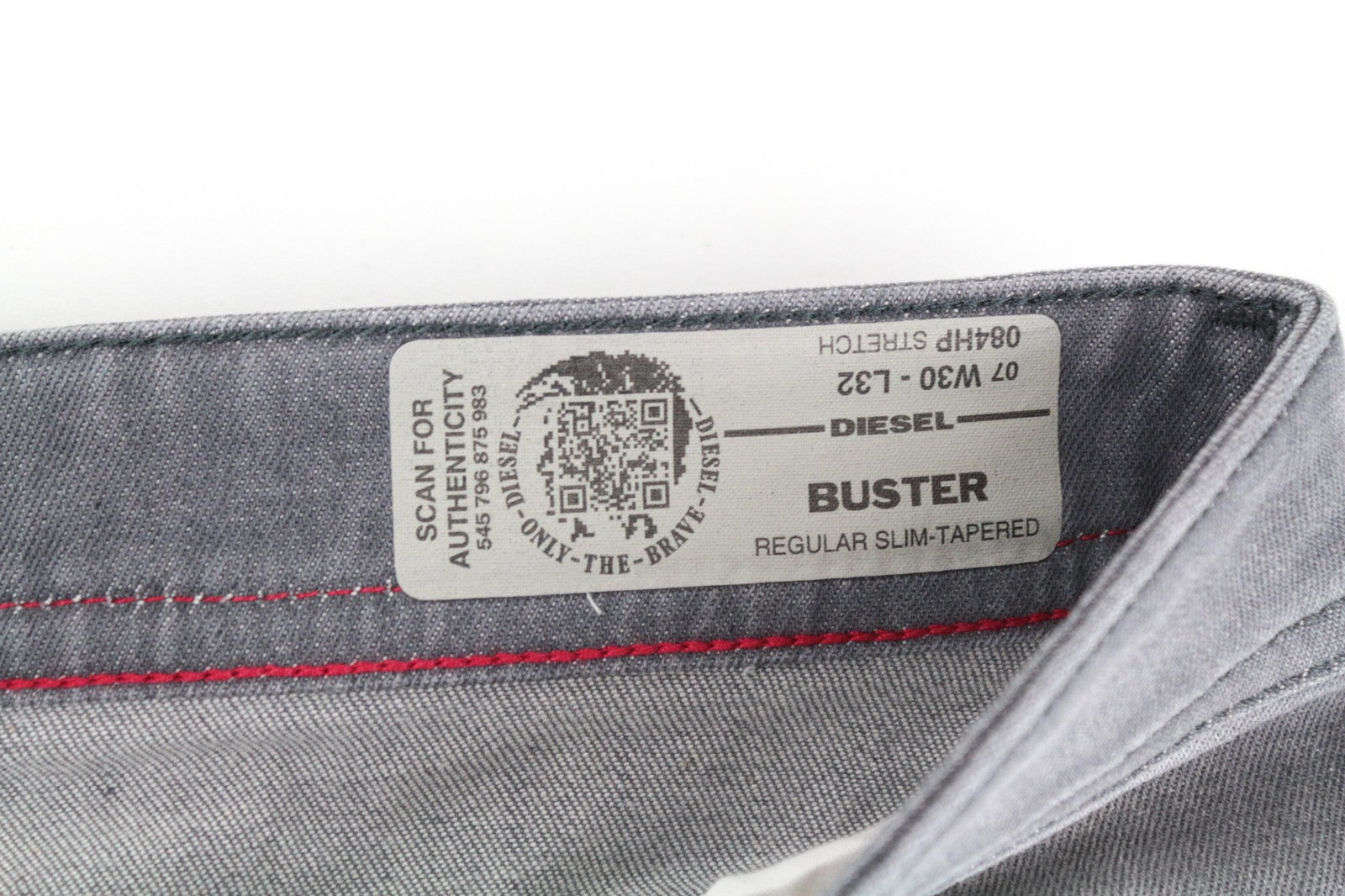 DIESEL Buster 084HP Men's Jeans W30/L32 Button-Fly Washed Slim Tapered Denim