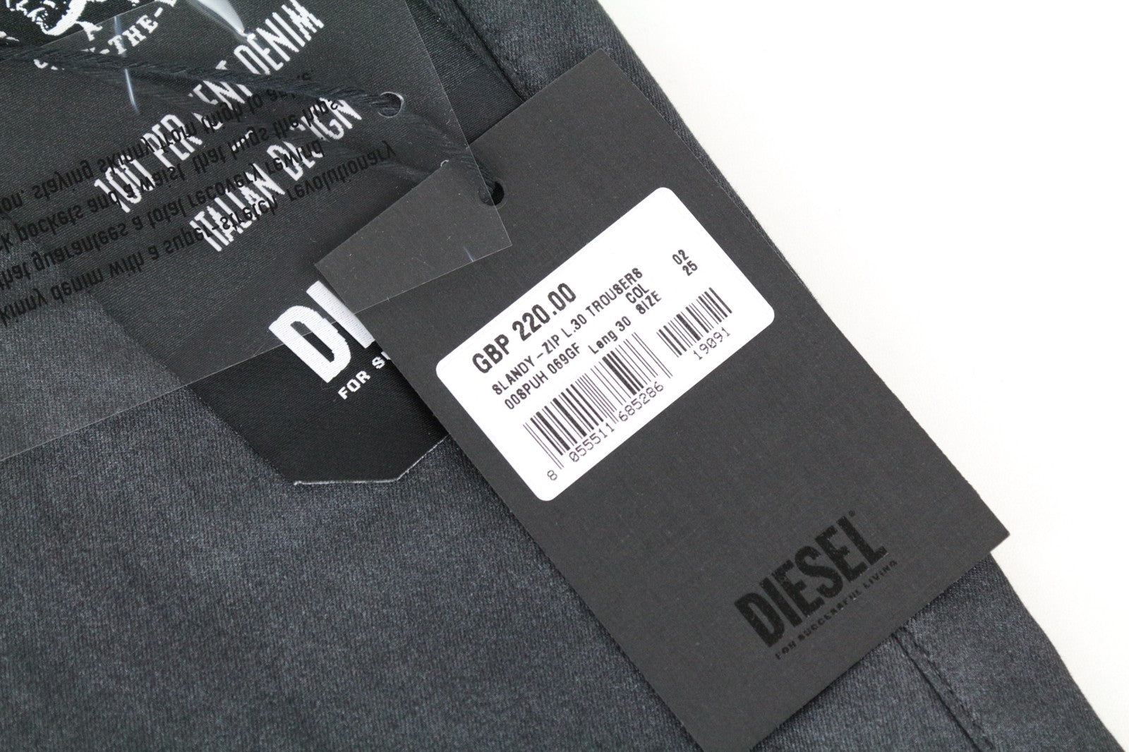 DIESEL Slandy-Zip 069GF Women's Jeans W25/L30 Coated Mid-Rise Skinny Fit Denim