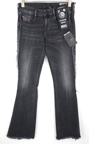 DIESEL D-Ebbey-F 081AH Women's Jeans W27/L34 Low Waist Bootcut Slit Stretch Fit