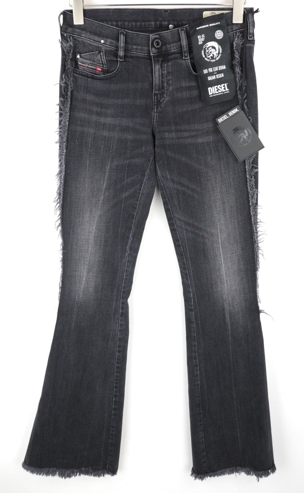 DIESEL D-Ebbey-F 081AH Women's Jeans W27/L34 Low Waist Bootcut Slit Stretch Fit