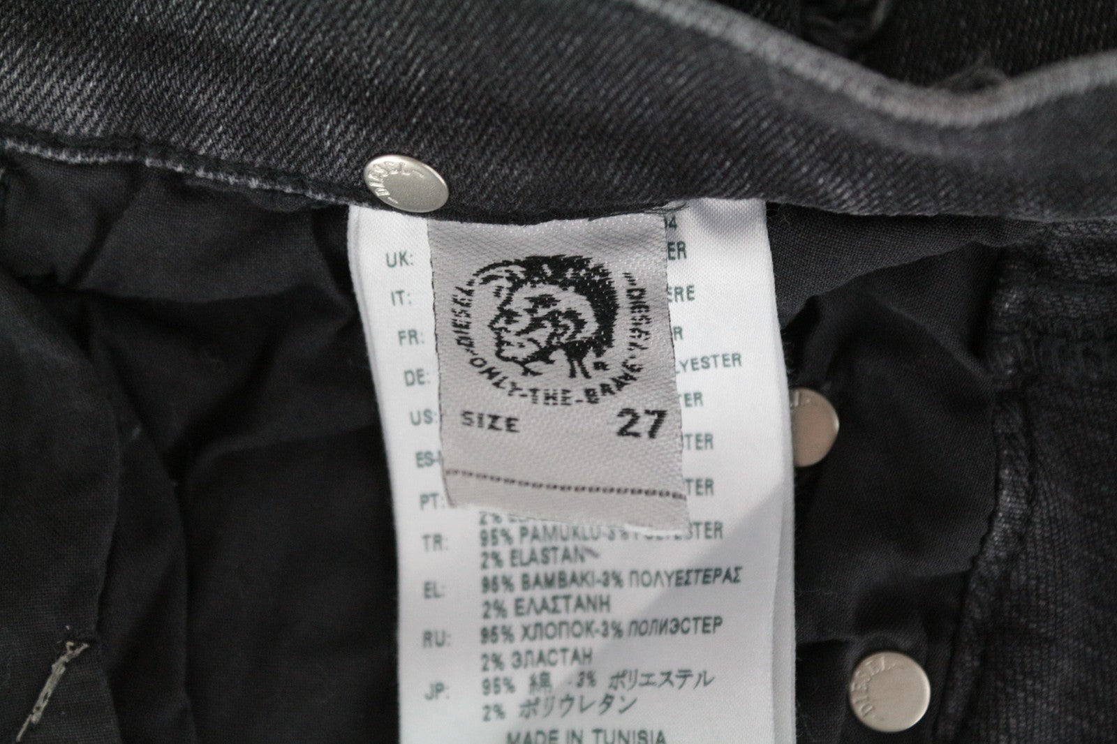 DIESEL D-Ebbey-F 081AH Women's Jeans W27/L34 Low Waist Bootcut Slit Stretch Fit