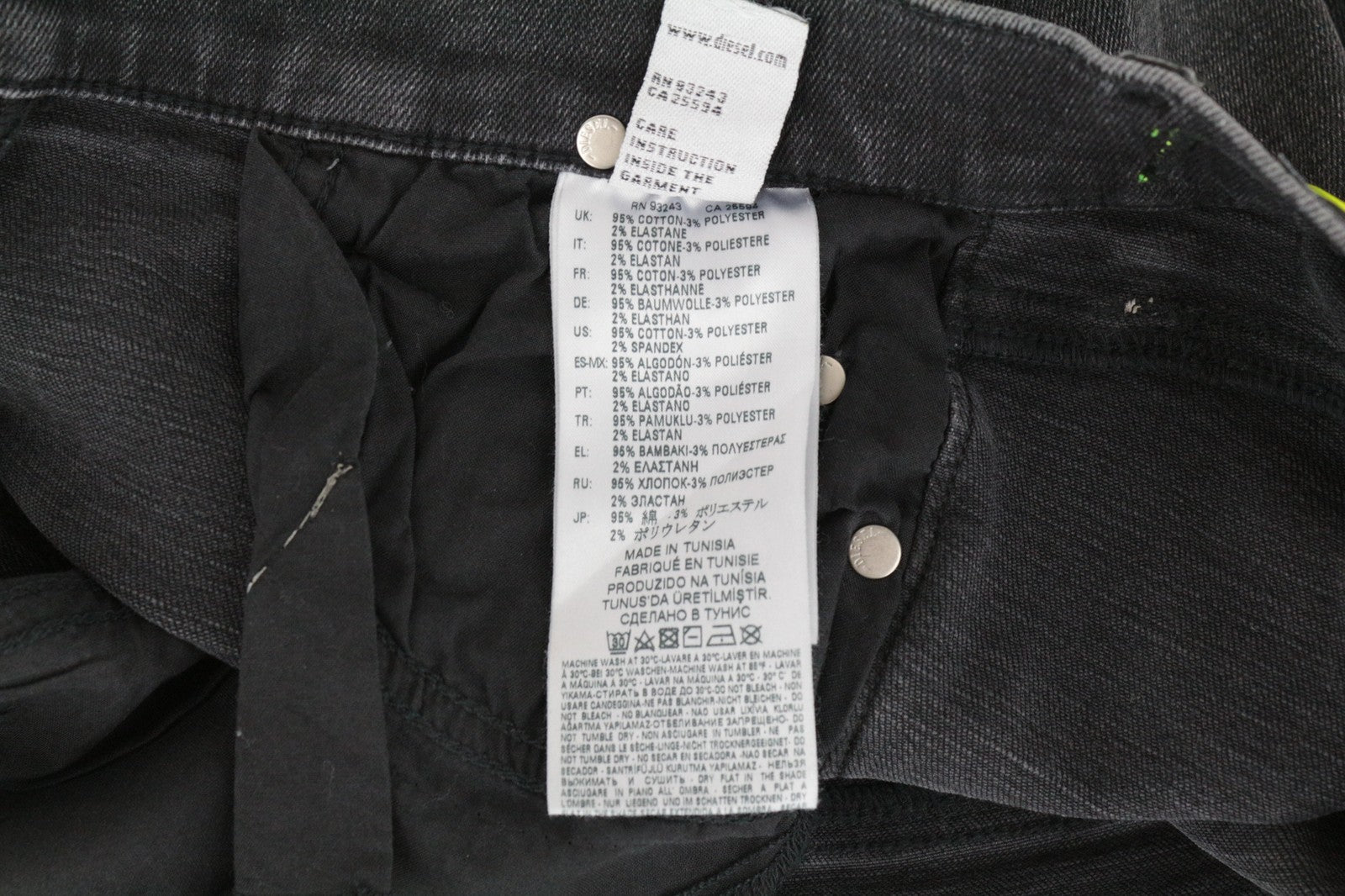 DIESEL D-Ebbey-F 081AH Women's Jeans W27/L34 Low Waist Bootcut Slit Stretch Fit