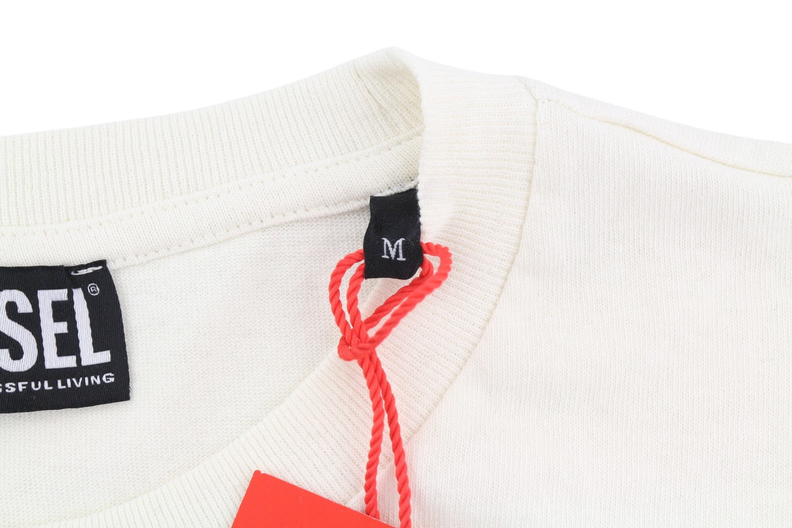 DIESEL T-Just-C15 vyriški marškinėliai M, balti, tamprūs, apvalios iškirptės, trumpomis rankovėmis.