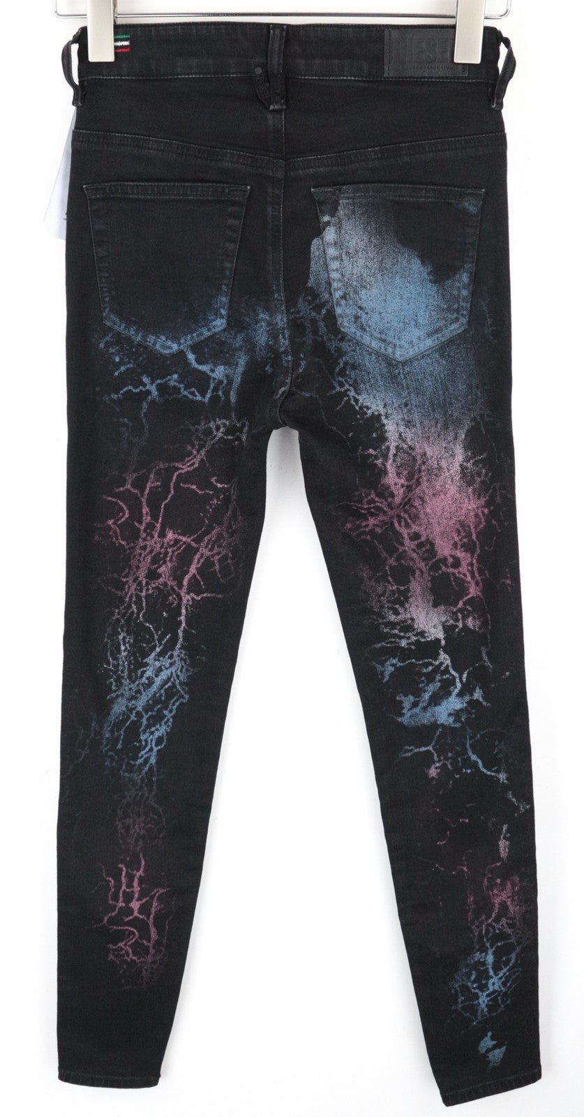 DIESEL Slandy-High-SX 069IY moteriški džinsai W26/L30 su džinsinio audinio raštu, itin aptempti 