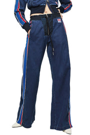 DIESEL D-Erinn-NE-J 069HP moteriški džinsai W29 Jogg plačių kirpimų su raišteliu mėlynos medvilnės 