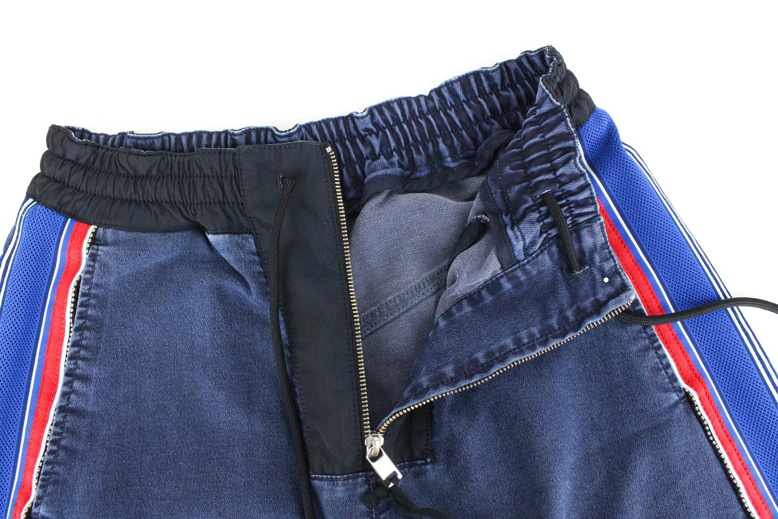 DIESEL D-Erinn-NE-J 069HP moteriški džinsai W29 Jogg plačių kirpimų su raišteliu mėlynos medvilnės 