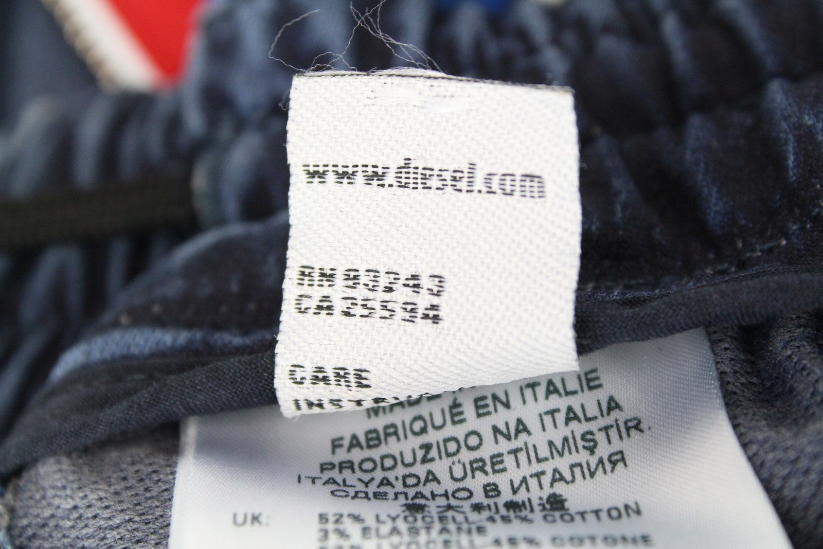 DIESEL D-Erinn-NE-J 069HP moteriški džinsai W29 Jogg plačių kirpimų su raišteliu mėlynos medvilnės 