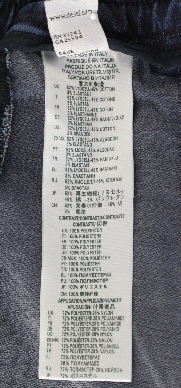 DIESEL D-Erinn-NE-J 069HP moteriški džinsai W29 Jogg plačių kirpimų su raišteliu mėlynos medvilnės 