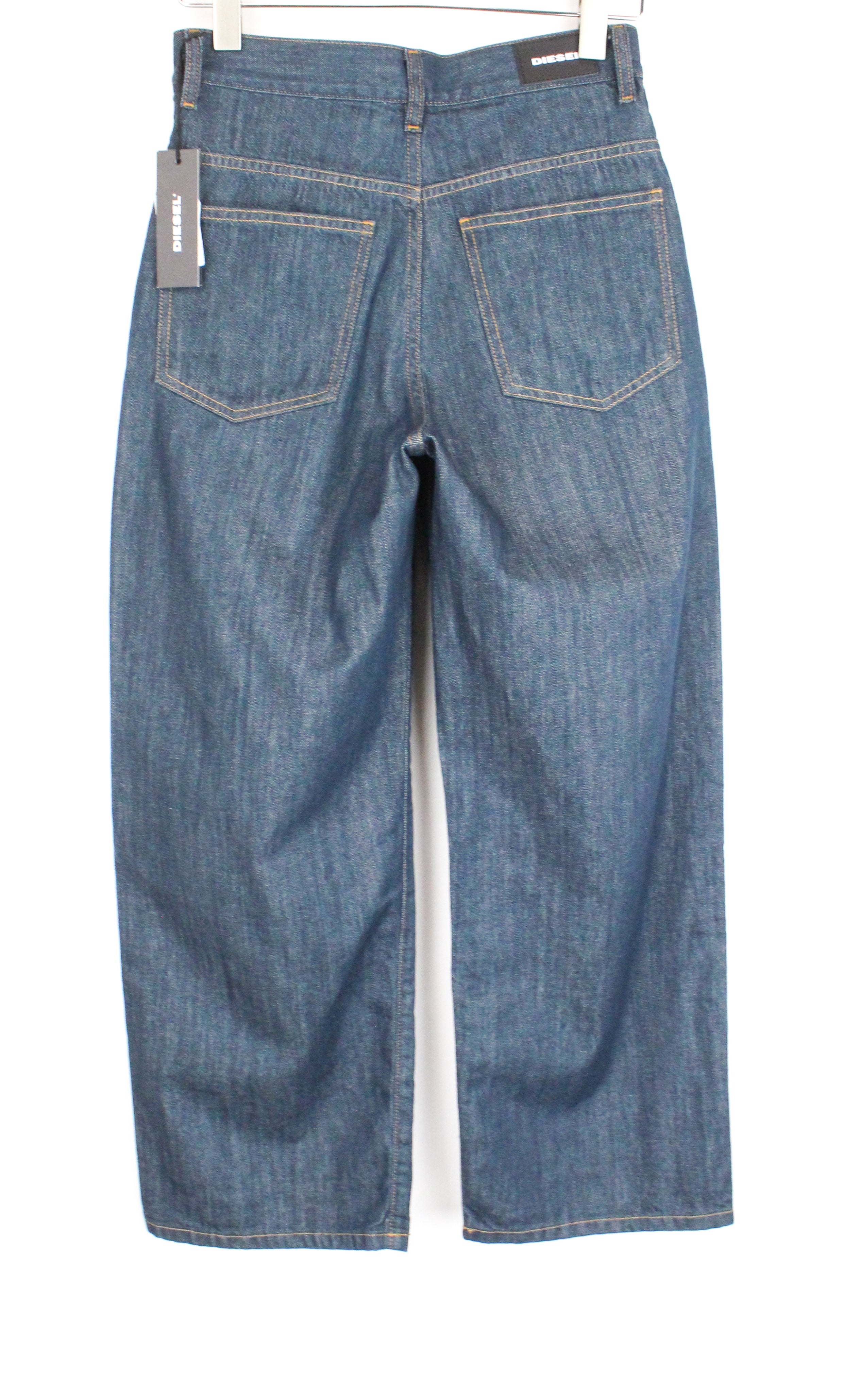 DIESEL Widee 084UR moteriški džinsai W26/L30 laisvalaikio stiliaus, tiesūs, mėlyni, medvilninio kirpimo, džinsinio audinio 