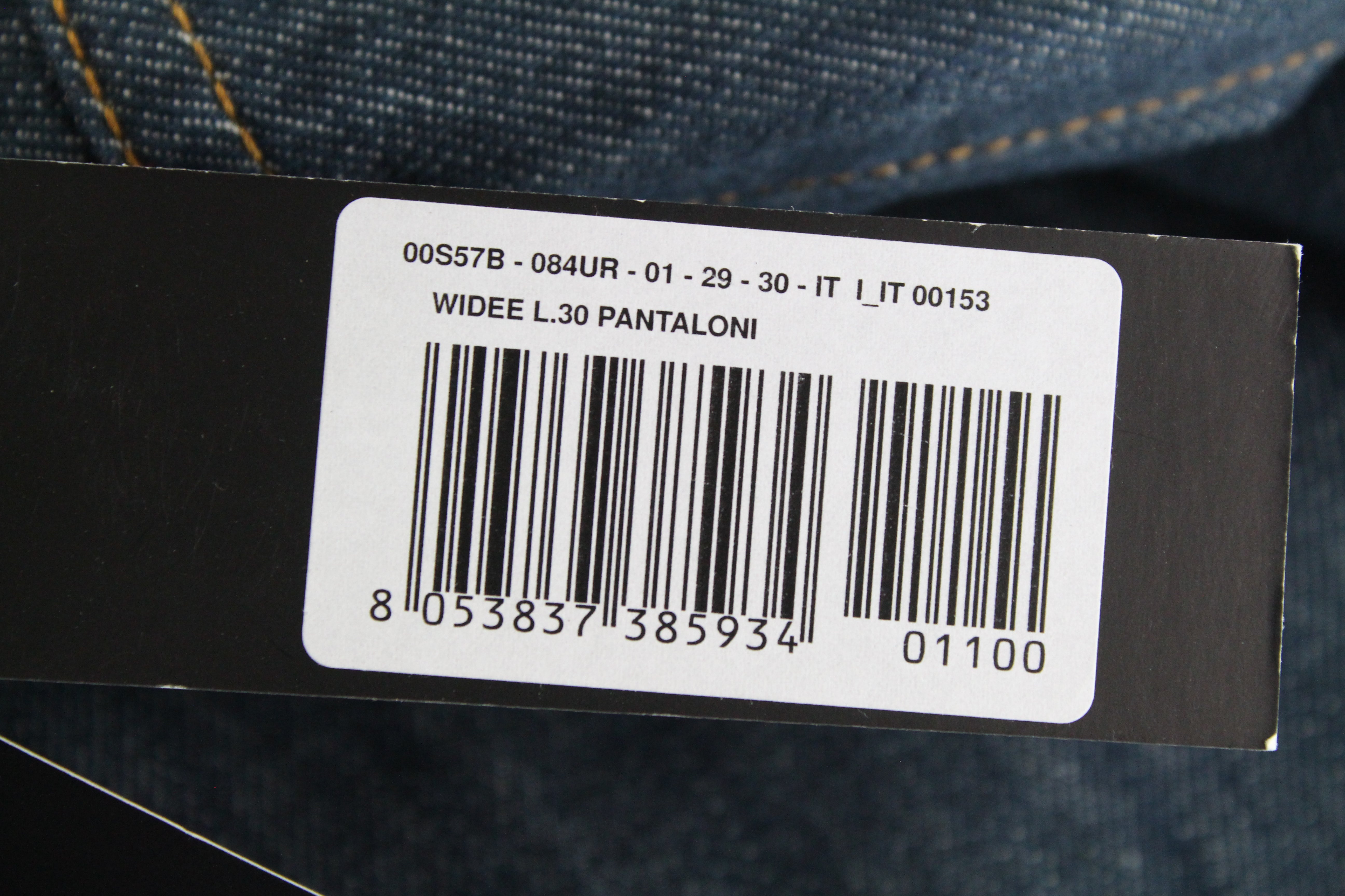 DIESEL Widee 084UR moteriški džinsai W26/L30 laisvalaikio stiliaus, tiesūs, mėlyni, medvilninio kirpimo, džinsinio audinio 