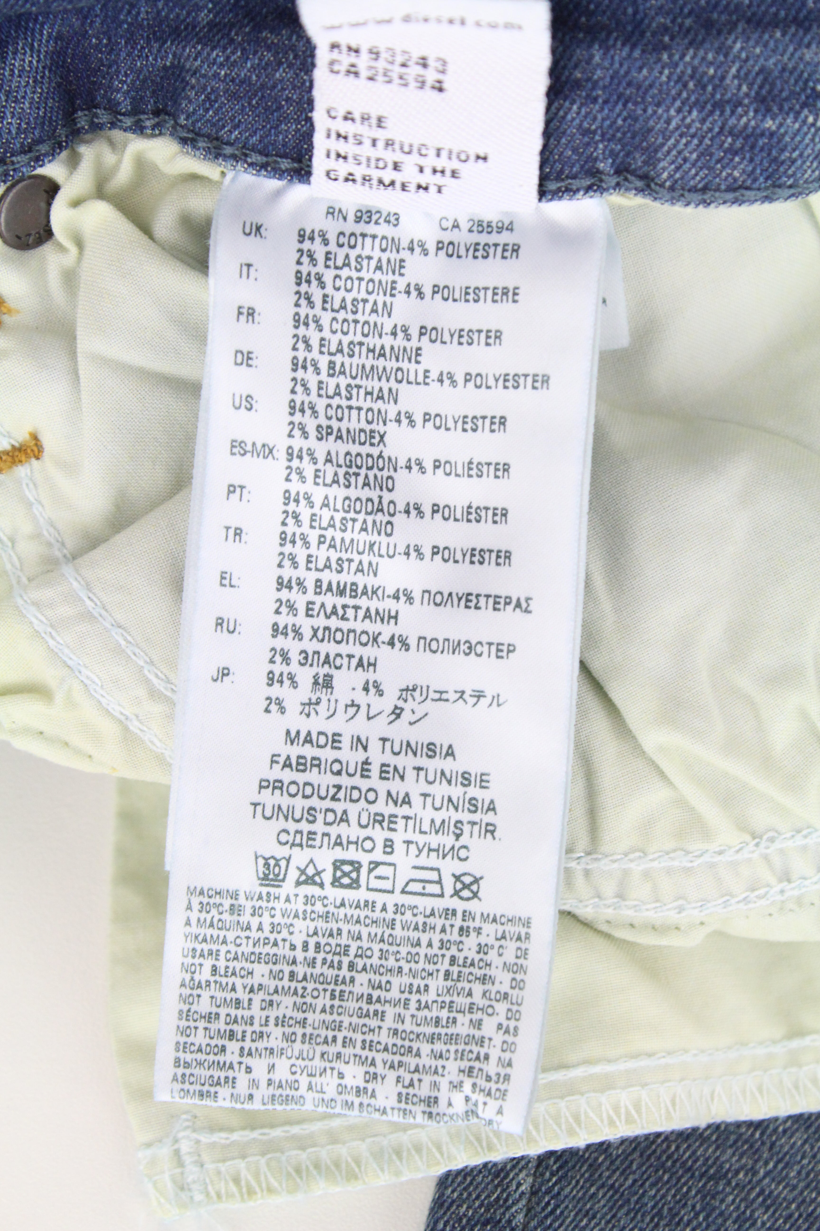 DIESEL D-Istort 085AZ vyriški džinsai W36/L32 itin aptempti, mėlyni, tamprūs, 5 kišenės 