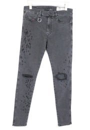 DIESEL D-Istort 085AW vyriški džinsai W32/L32 plėšyti pilki, itin aptempti, tamprūs. 