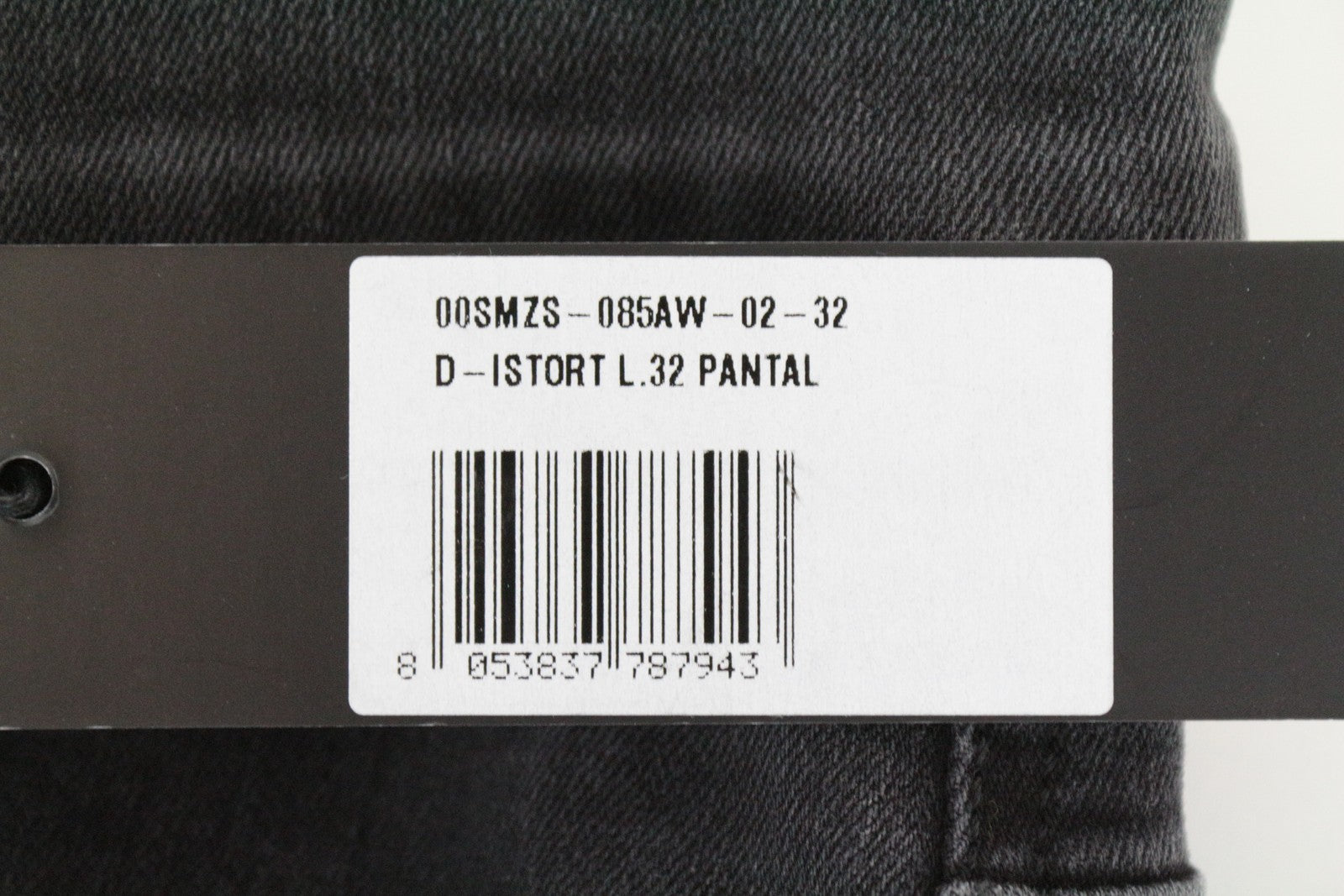 DIESEL D-Istort 085AW vyriški džinsai W32/L32 plėšyti pilki, itin aptempti, tamprūs. 