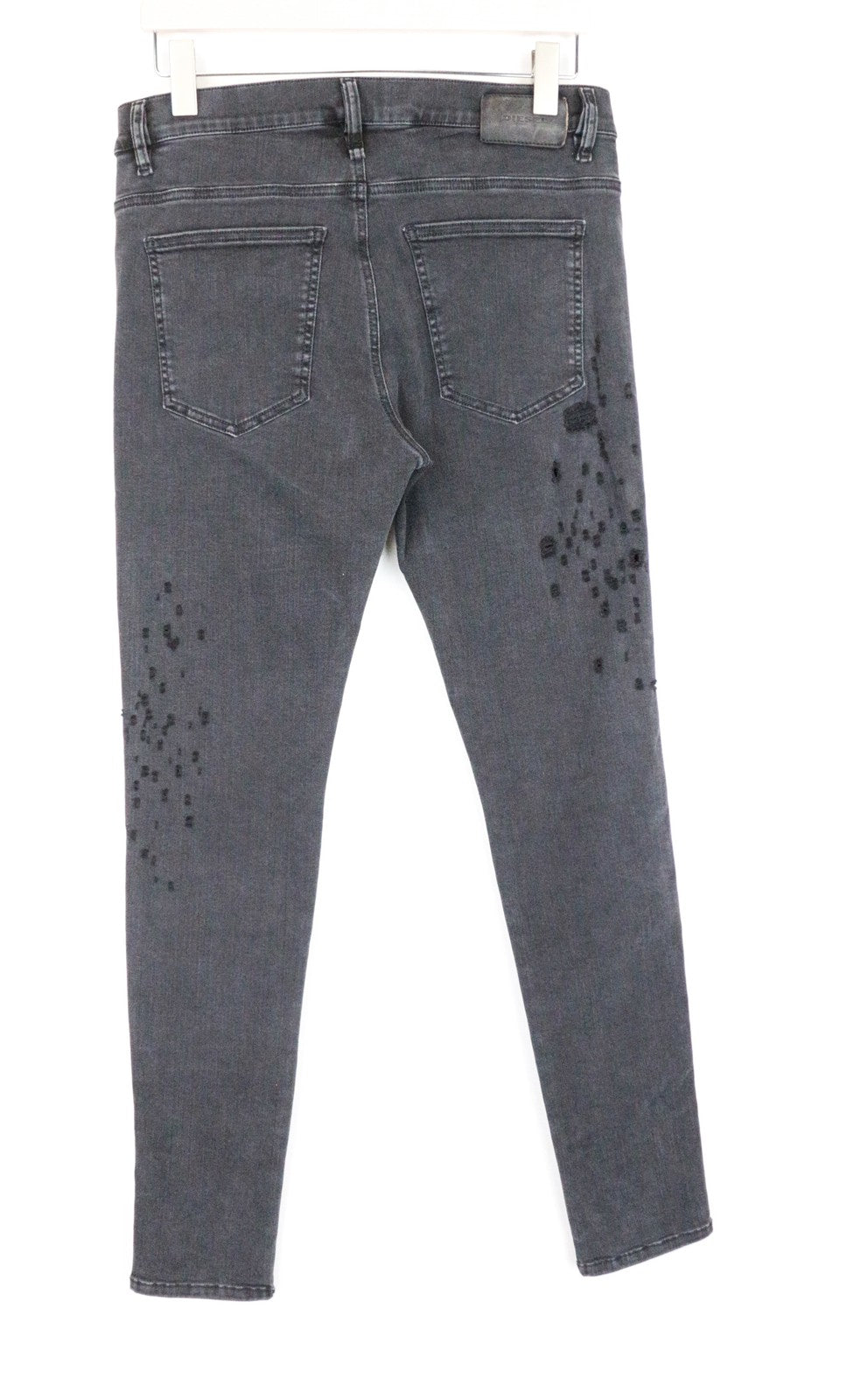DIESEL D-Istort 085AW vyriški džinsai W32/L32 plėšyti pilki, itin aptempti, tamprūs. 
