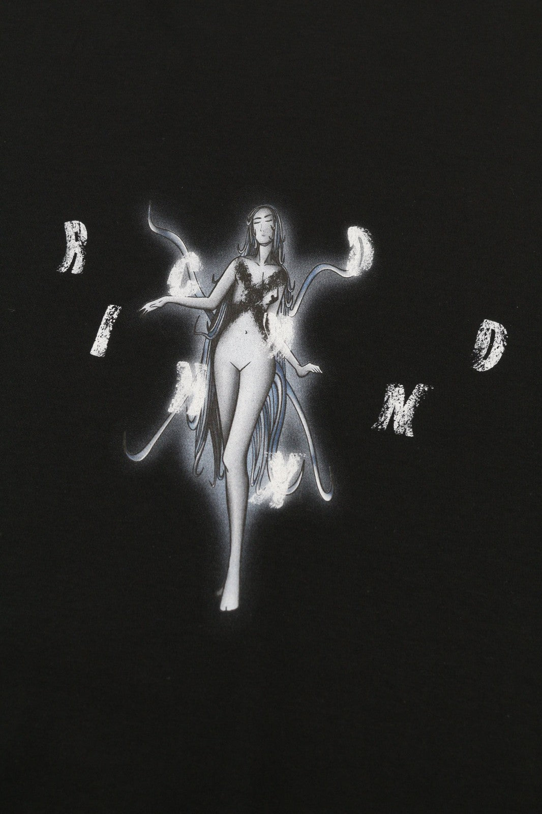 RICHMOND moteriški marškinėliai S, juodi, laisvo laiko apvalios iškirptės rašto, tamprūs