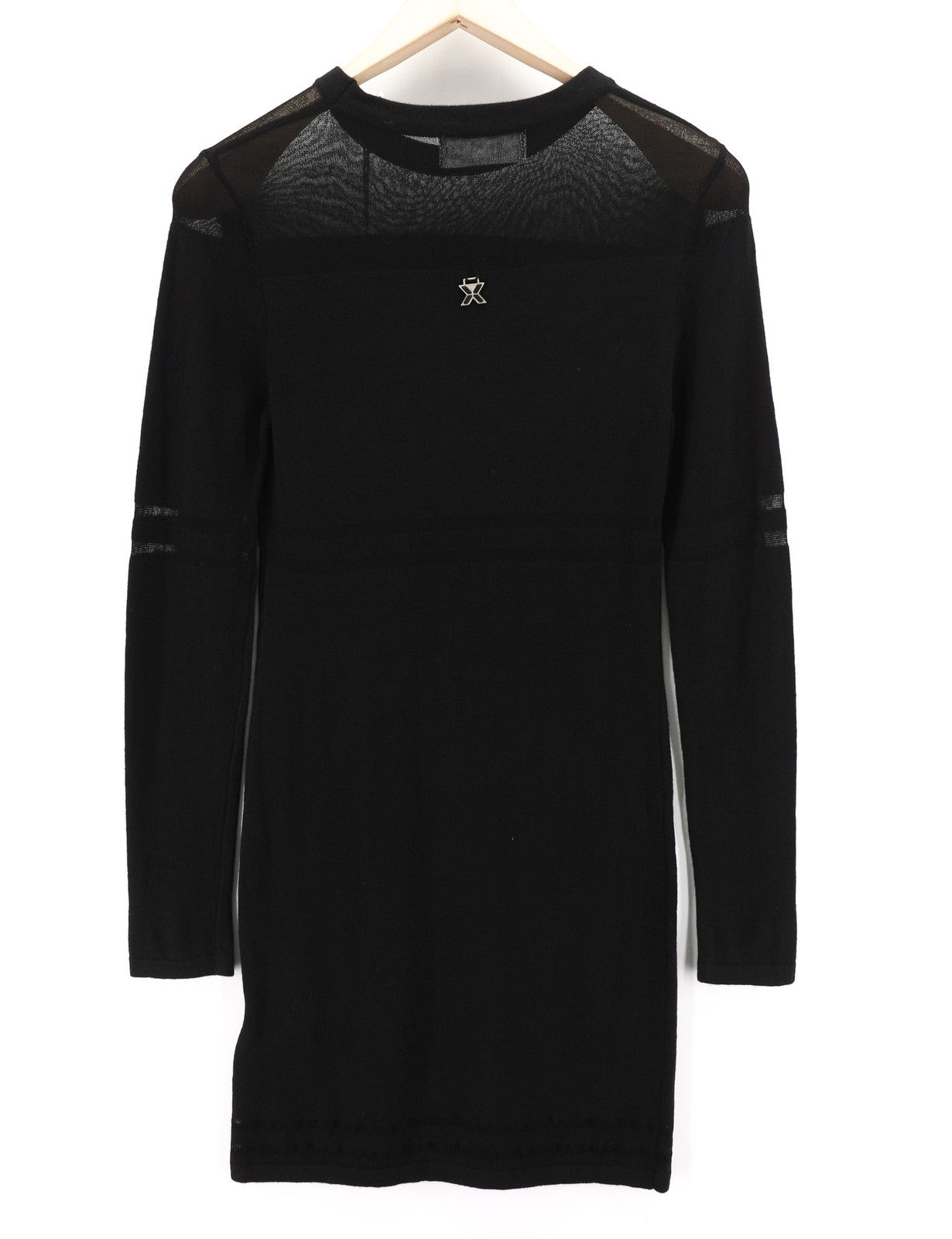 JOHN RICHMOND moteriškos klasikinės S dydžio juodos permatomos ilgomis rankovėmis megztos kelnės 