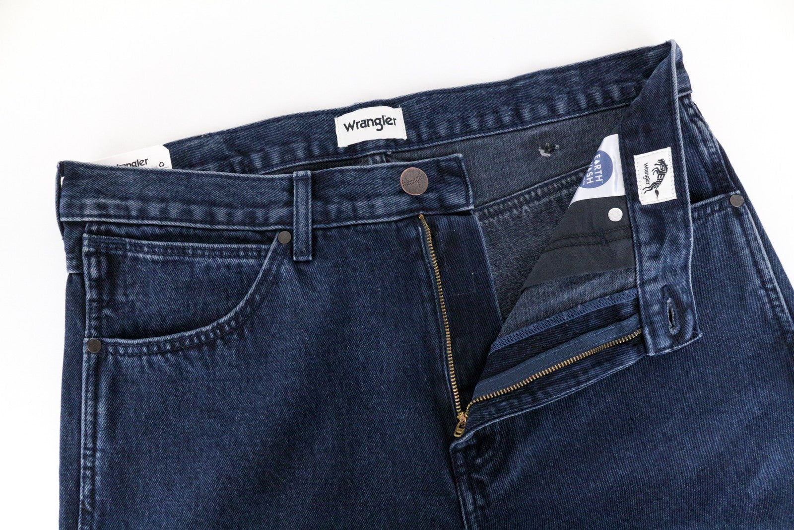 WRANGLER Redding vyriški džinsai W32/L32 laisvi, tiesaus kirpimo, mėlyni, grynos medvilnės džinsai 