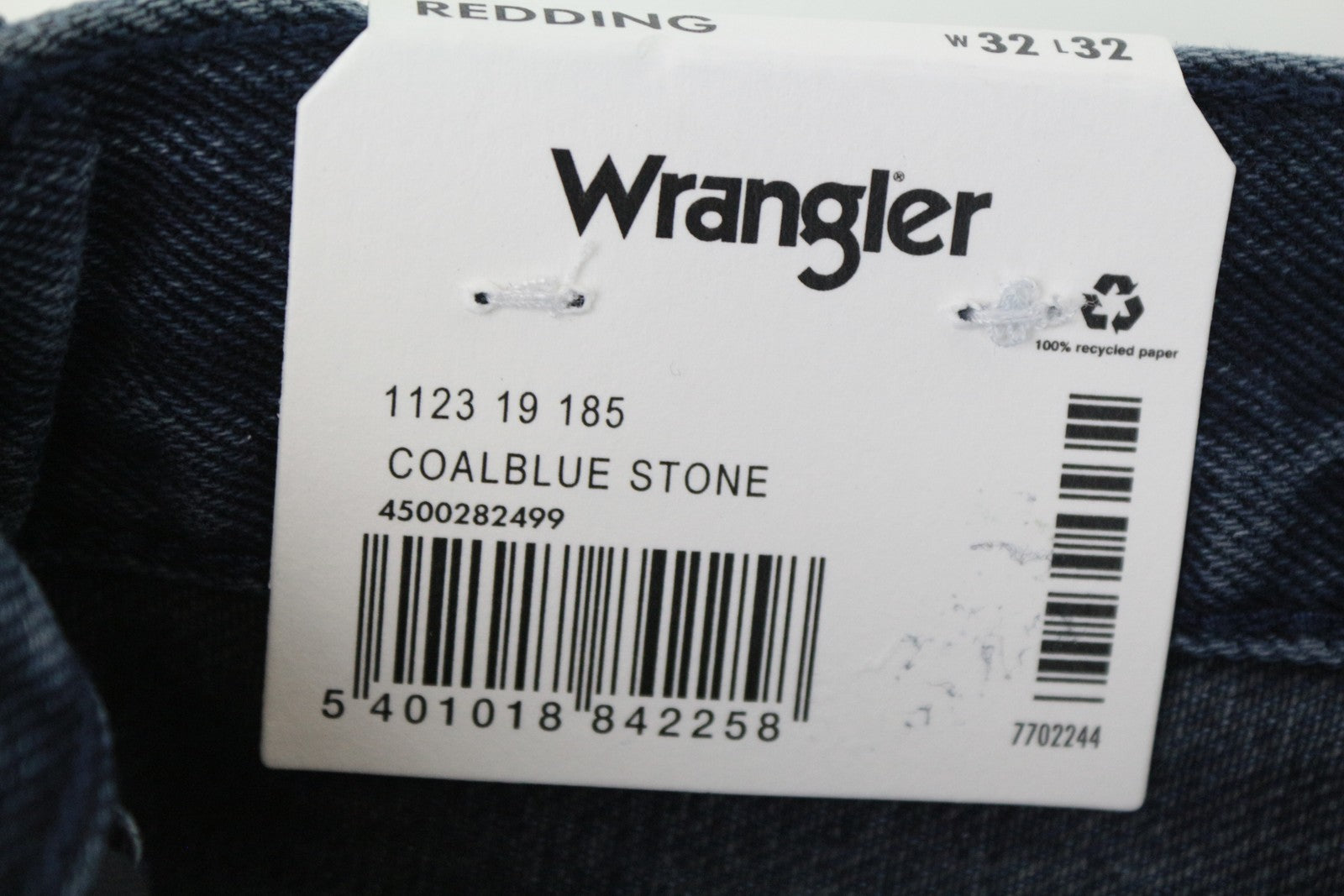 WRANGLER Redding vyriški džinsai W32/L32 laisvi, tiesaus kirpimo, mėlyni, grynos medvilnės džinsai 