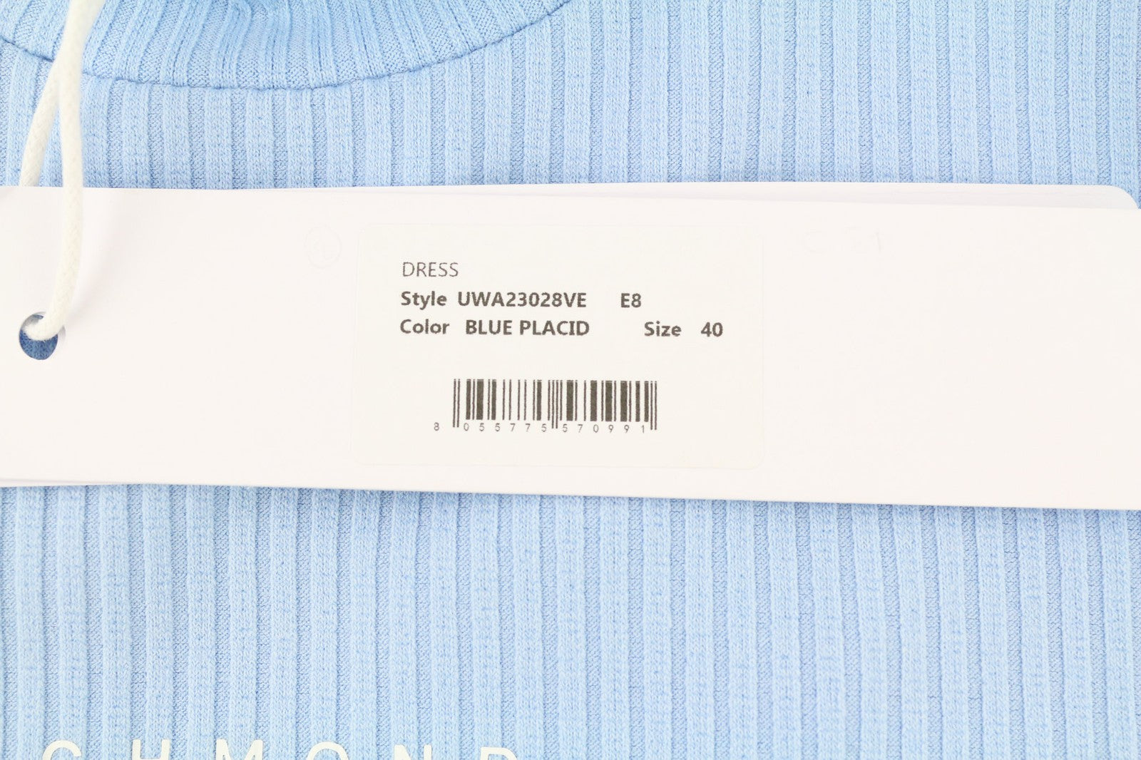 JOHN RICHMOND moteriškas klasikinis ~S mėlynas ilgomis rankovėmis su briaunuotu užtrauktuku 