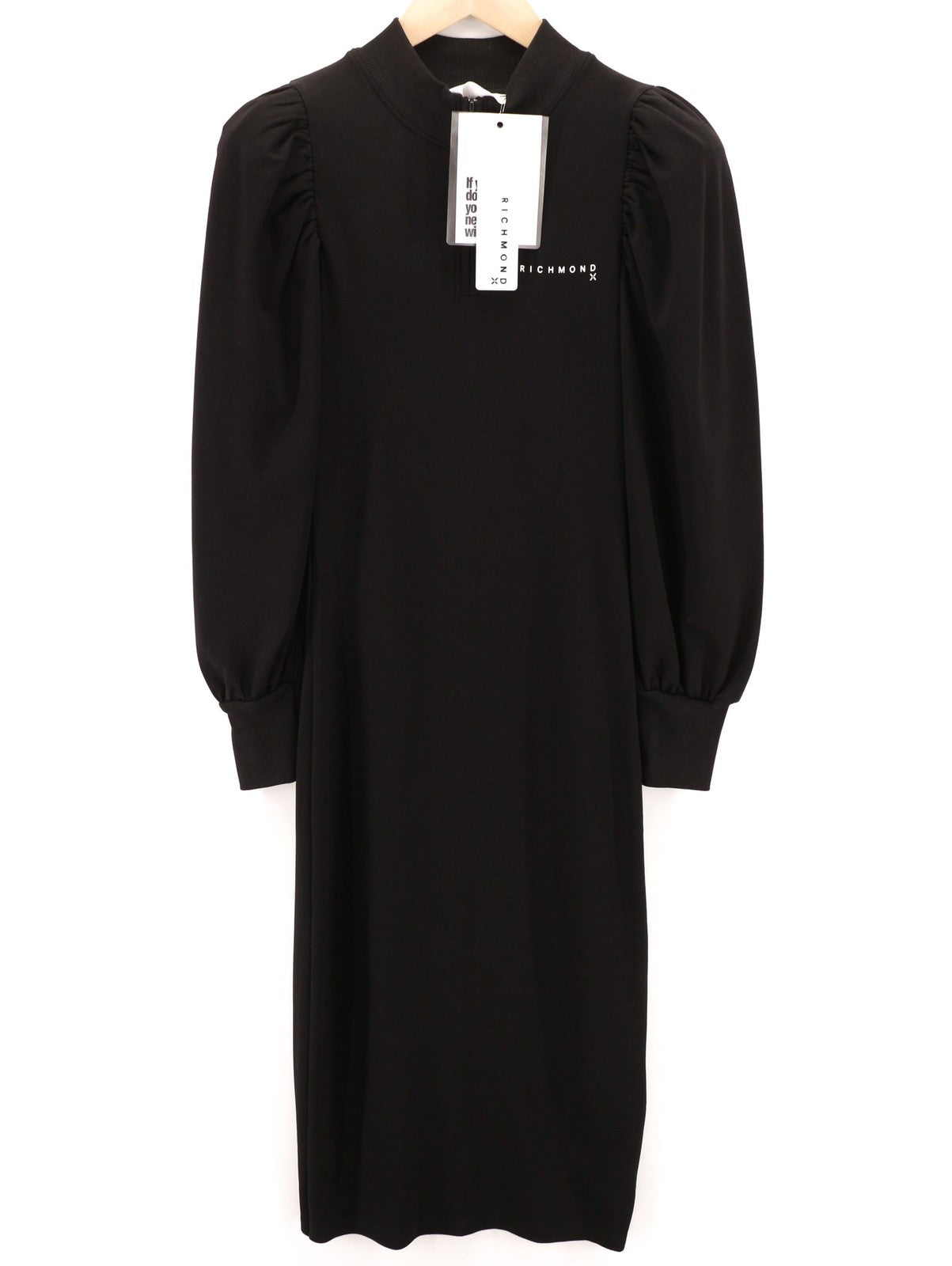 JOHN RICHMOND moteriškos klasikinės S dydžio suknelės su pūstomis ilgomis rankovėmis ir imitaciniu kaklu 