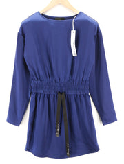 JOHN RICHMOND moteriški klasikiniai ~S mėlyni ilgomis rankovėmis su elastingu juosmens dirželiu megztiniai 