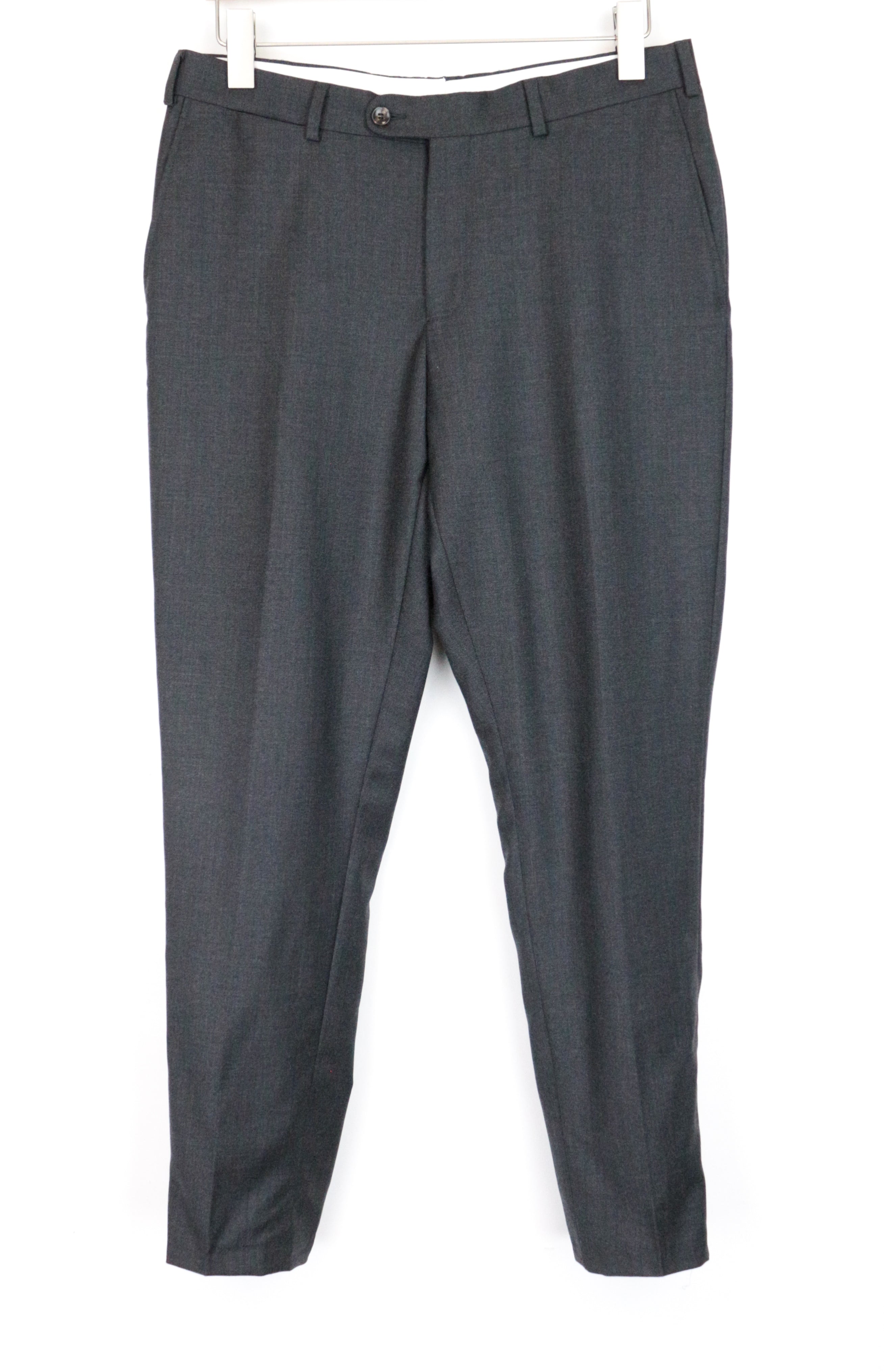 SUITSUPPLY Brescia Men's Trousers UK38S Cool Grey Lined Pleated Classic Fit