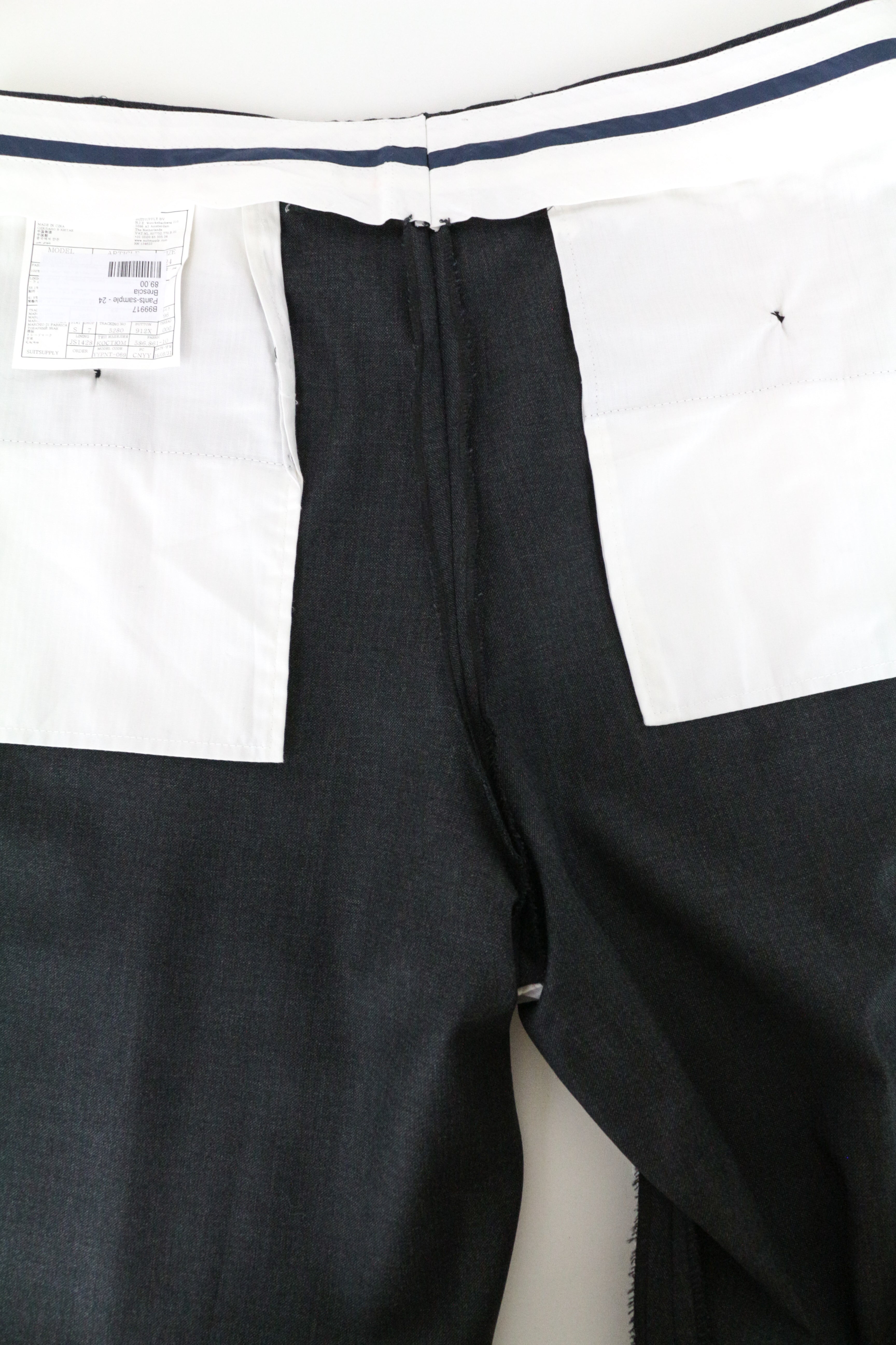 SUITSUPPLY Brescia Men's Trousers UK38S Cool Grey Lined Pleated Classic Fit