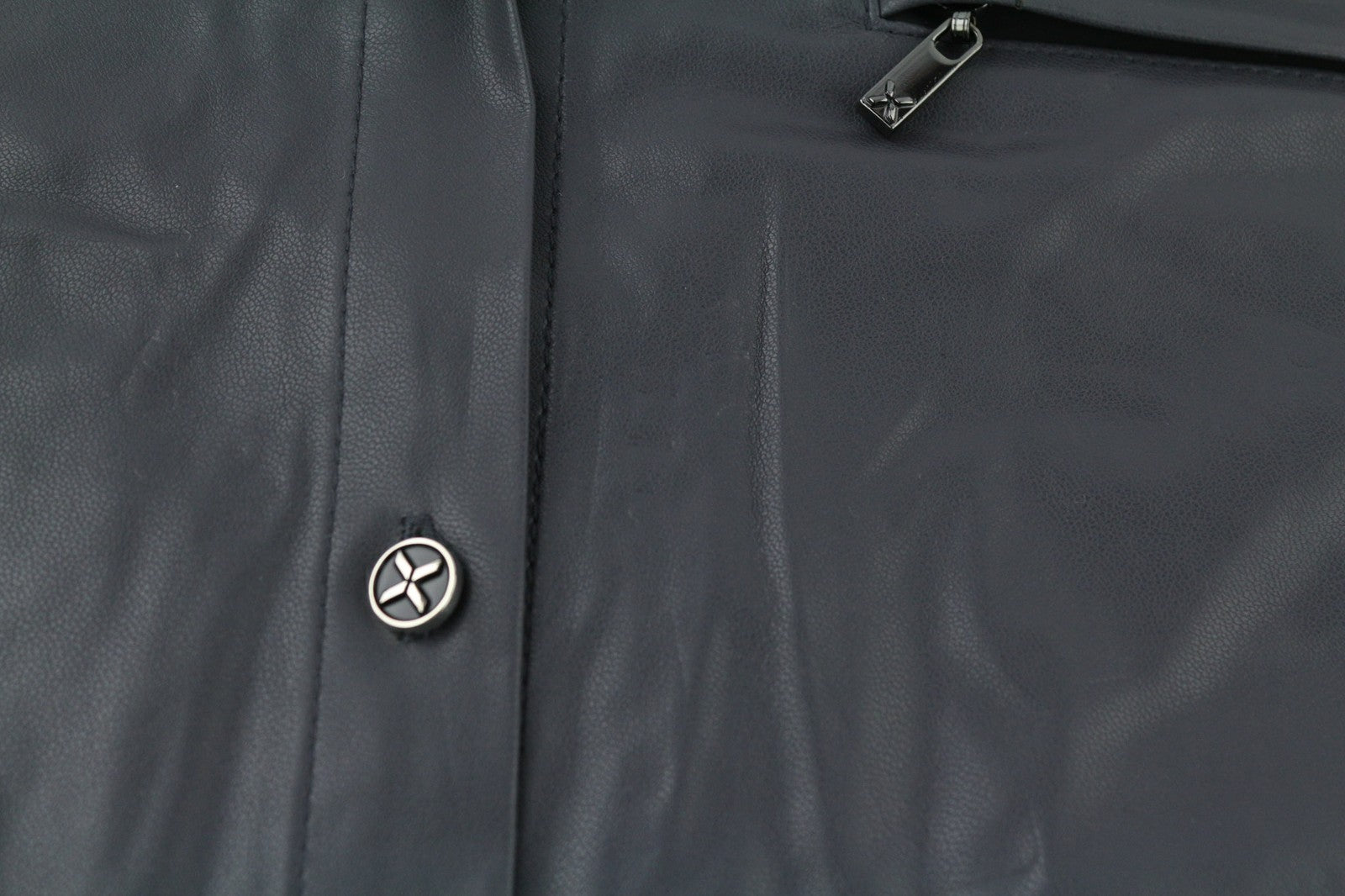 JOHN RICHMOND moteriškas pilkas dirbtinės odos sagomis užsegamų drabužių komplektas S, 2 vnt. 