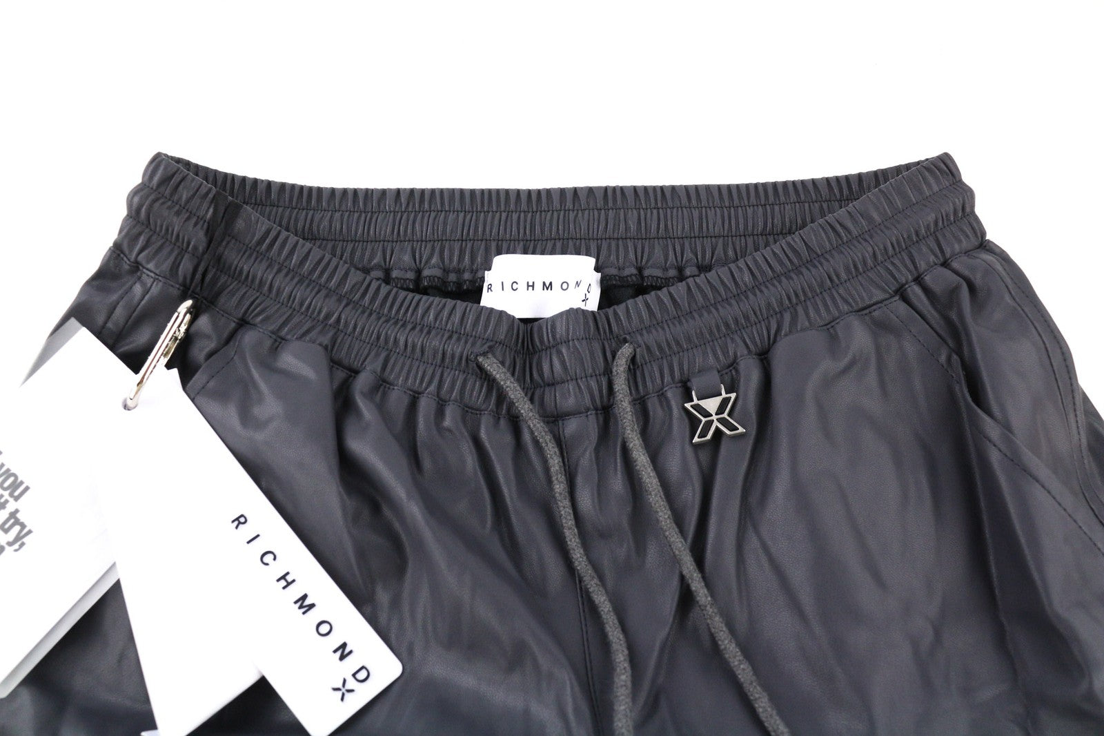 JOHN RICHMOND moteriškas pilkas dirbtinės odos sagomis užsegamų drabužių komplektas S, 2 vnt. 