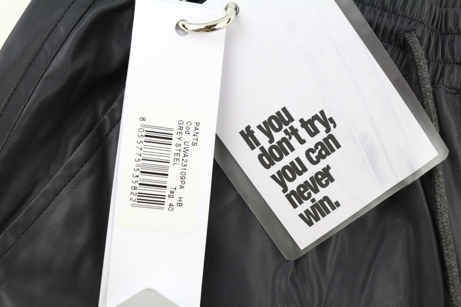 JOHN RICHMOND moteriškas pilkas dirbtinės odos sagomis užsegamų drabužių komplektas S, 2 vnt. 