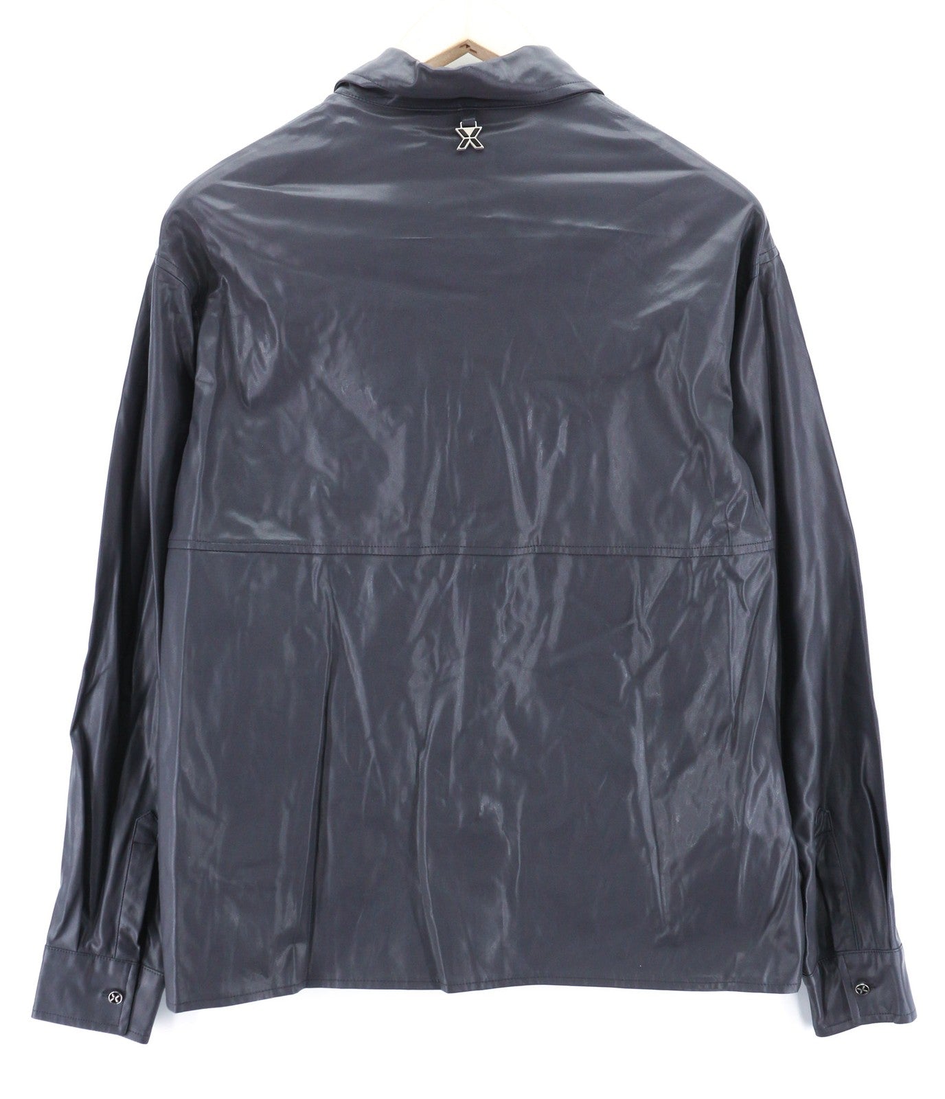 JOHN RICHMOND moteriškas pilkas dirbtinės odos sagomis užsegamų drabužių komplektas S, 2 vnt. 