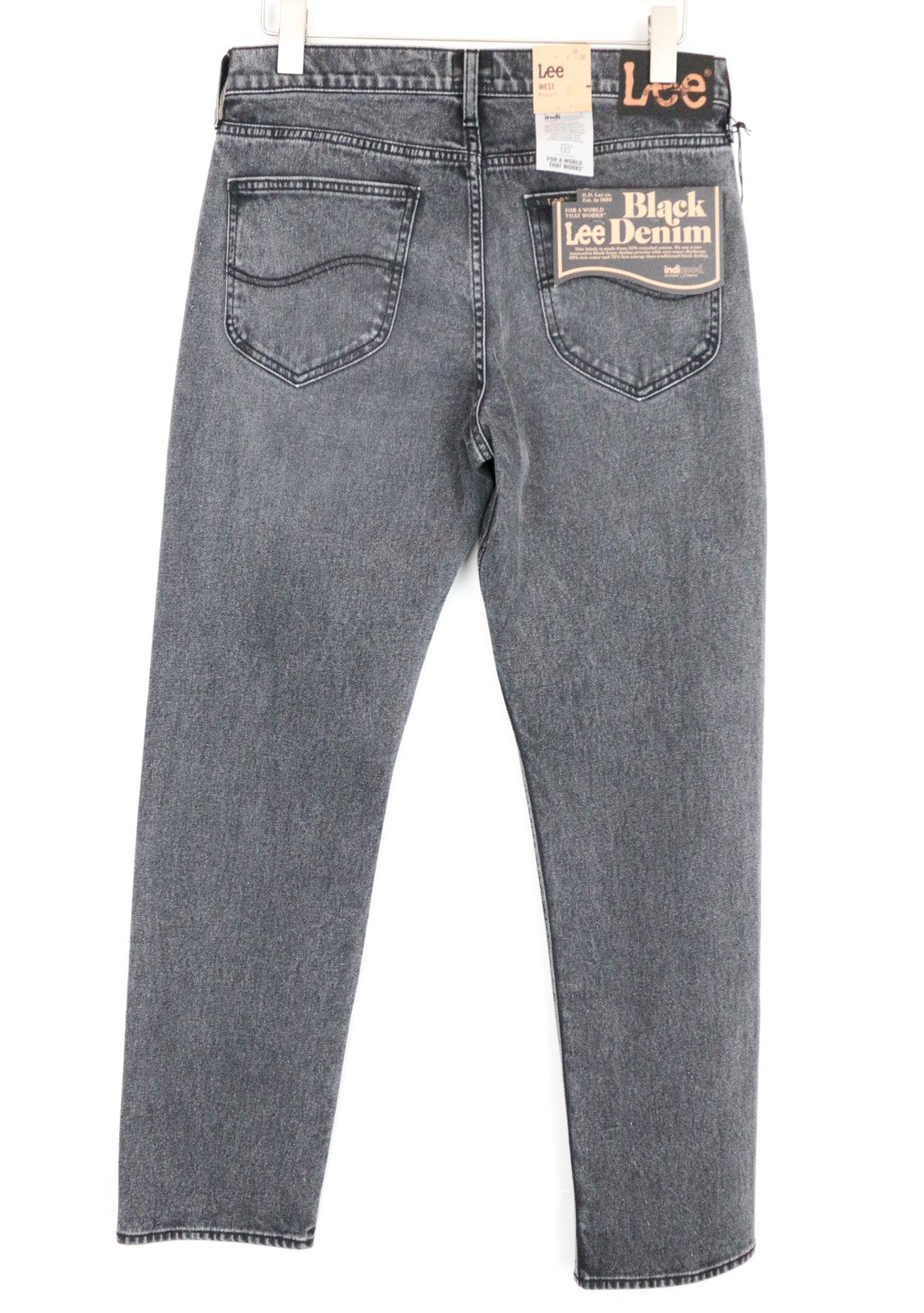 LEE West vyriški džinsai W32/L32 laisvalaikio kirpimo, pilki, tamprūs medvilniniai džinsai 