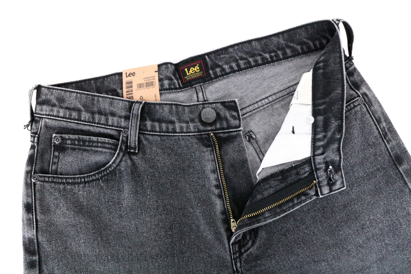 LEE West vyriški džinsai W32/L32 laisvalaikio kirpimo, pilki, tamprūs medvilniniai džinsai 