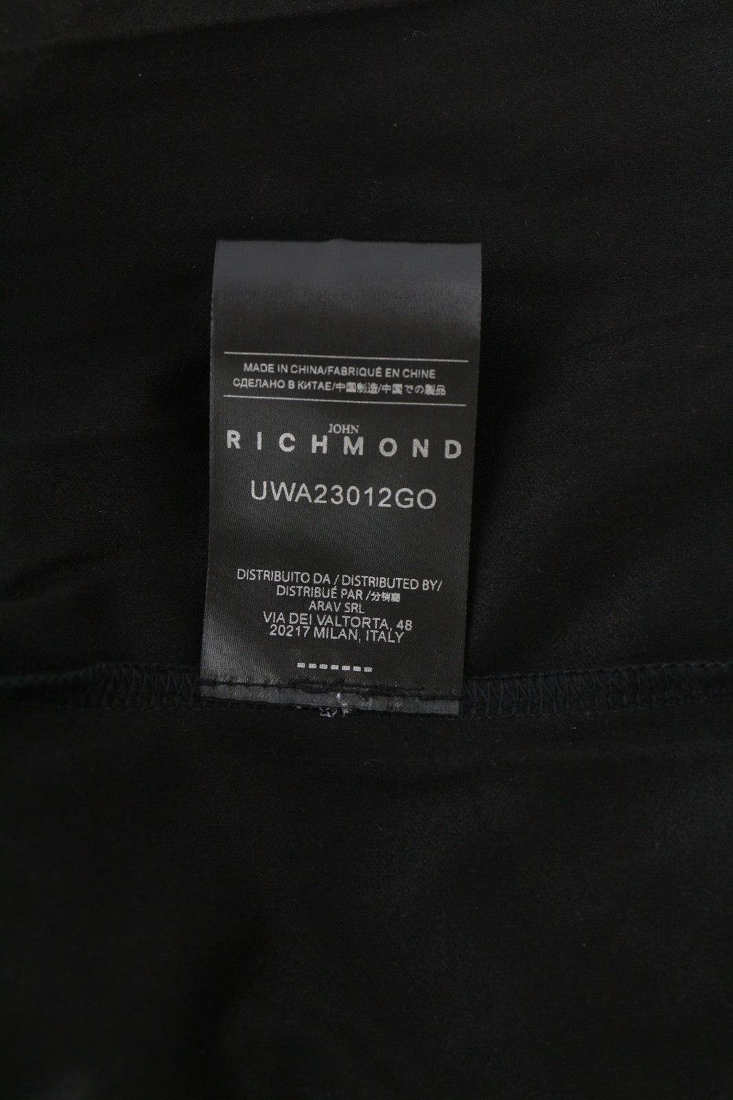 JOHN RICHMOND moteriškas sijonas S, juodas, klostuotas, su diržo kilpa, aukštu liemeniu, mini priekyje 