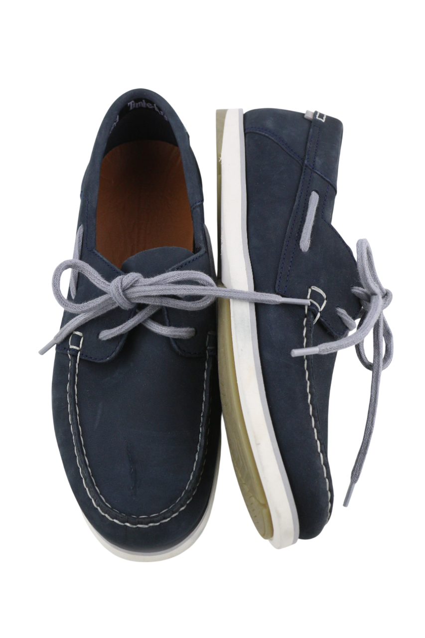 TIMBERLAND A416H vyriški batai EU44 UK9.5 mėlyni odiniai ilgaauliai su migdolų nosimi 