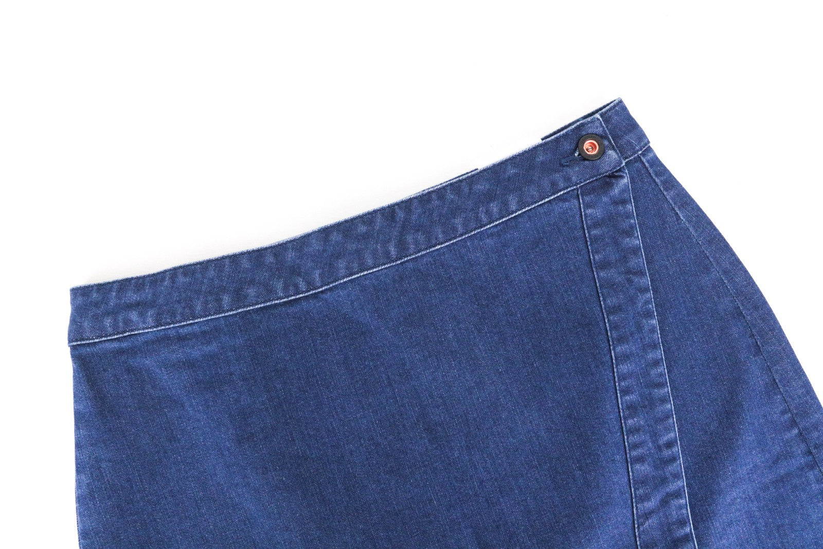 DENHAM Salinas moteriškas sijonas W28 mėlynas tamprus džinsinis mini trumpas medvilnės mišinio sijonas 