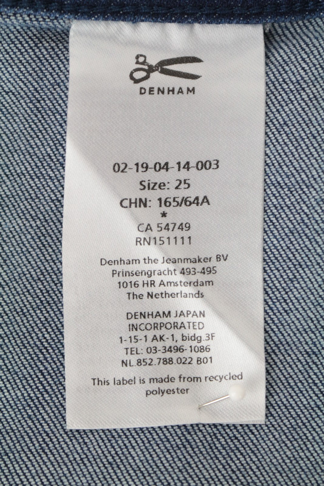 DENHAM Salinas moteriškas sijonas W25 mėlynas medvilnės mišinio tamprus džinsinis apvyniojimo stilius 