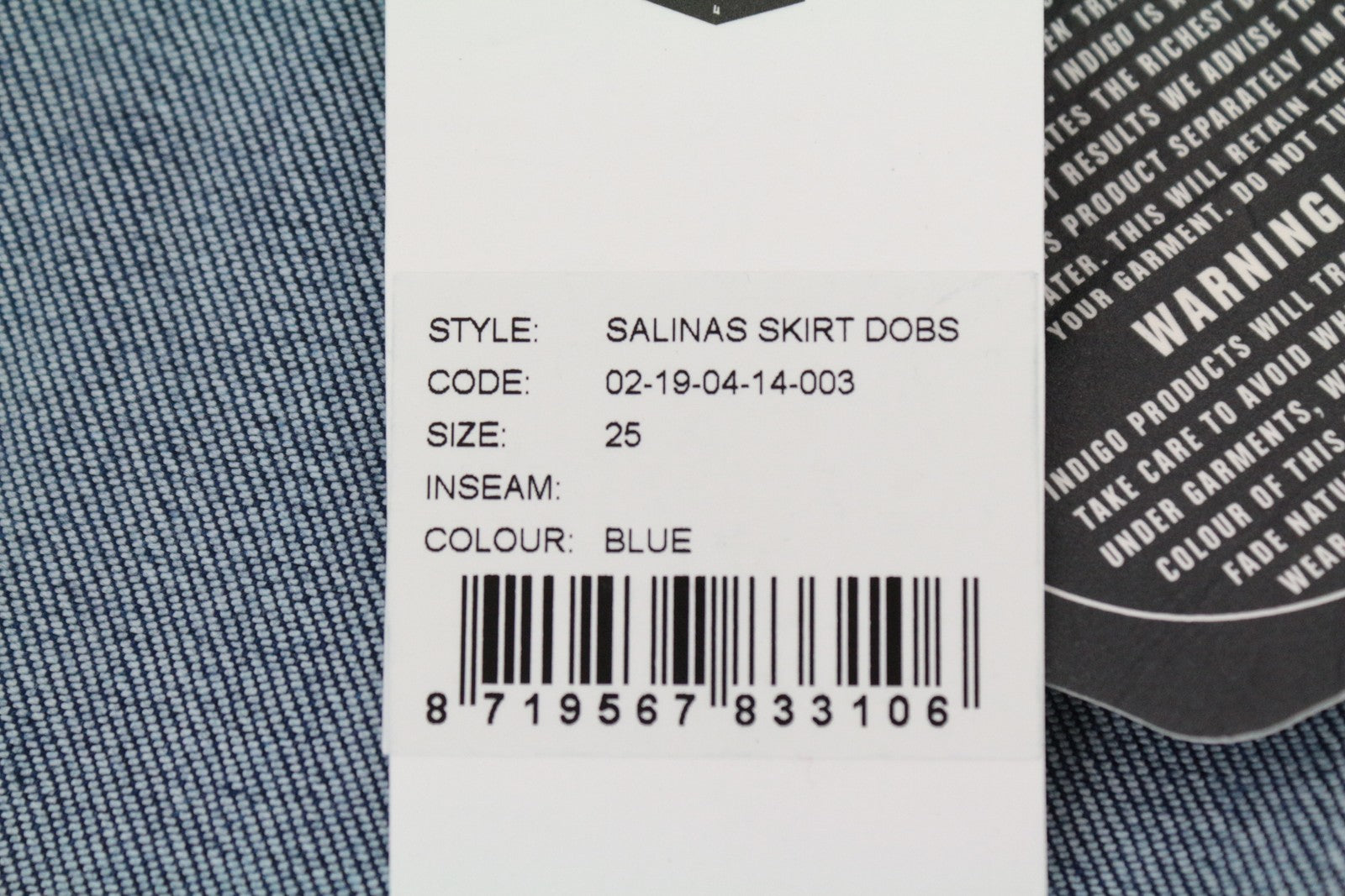 DENHAM Salinas moteriškas sijonas W25 mėlynas medvilnės mišinio tamprus džinsinis apvyniojimo stilius 