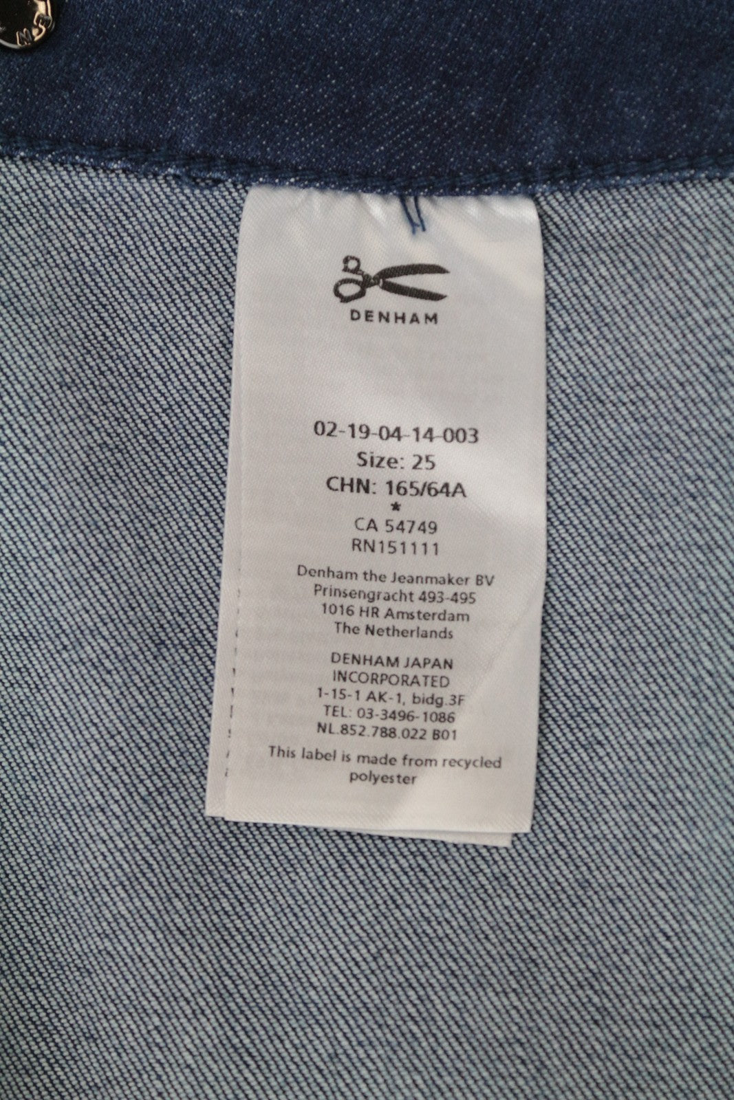 DENHAM Salinas moteriškas sijonas W25 mėlynas tamprus medvilnės mišinio mini laisvalaikio džinsinis sijonas 