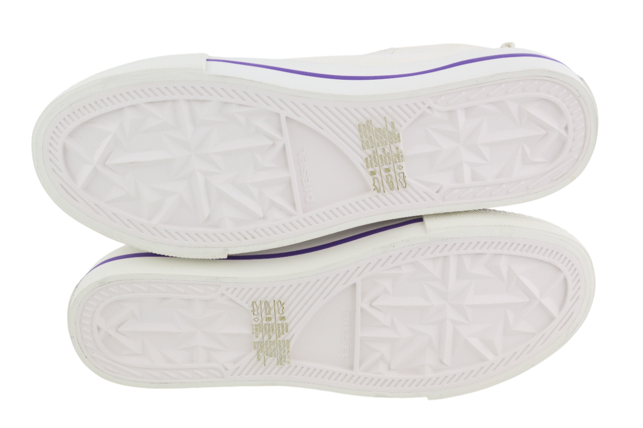 DIESEL S-Astico Mzip moteriški sportbačiai, EU41, balti, užtrauktuku ir migdolų nosimi, kulkšnies link, RRP 180 €