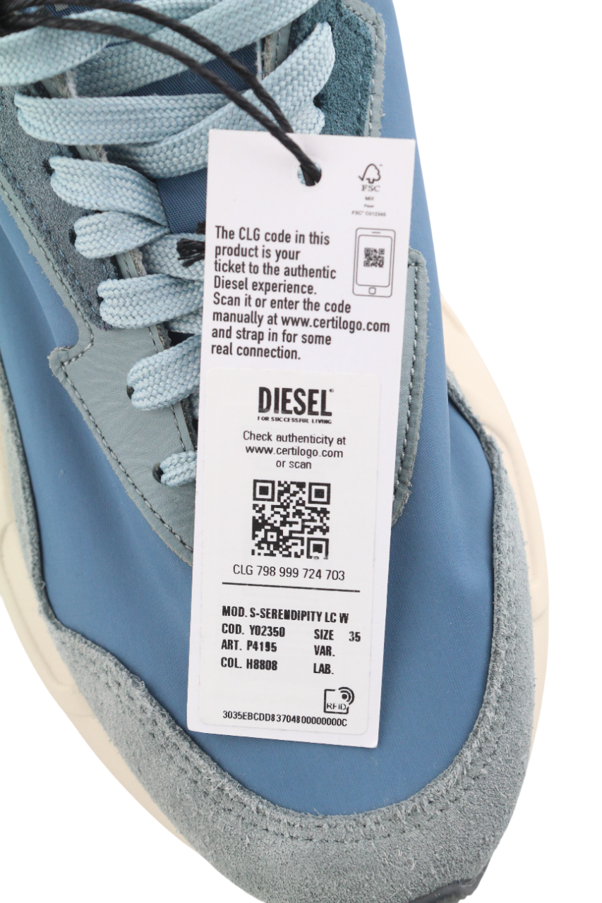 DIESEL S-Serendipity LC moteriški sportbačiai, mėlyni, žemi, suvarstomi, EU35, RRP 150 € 