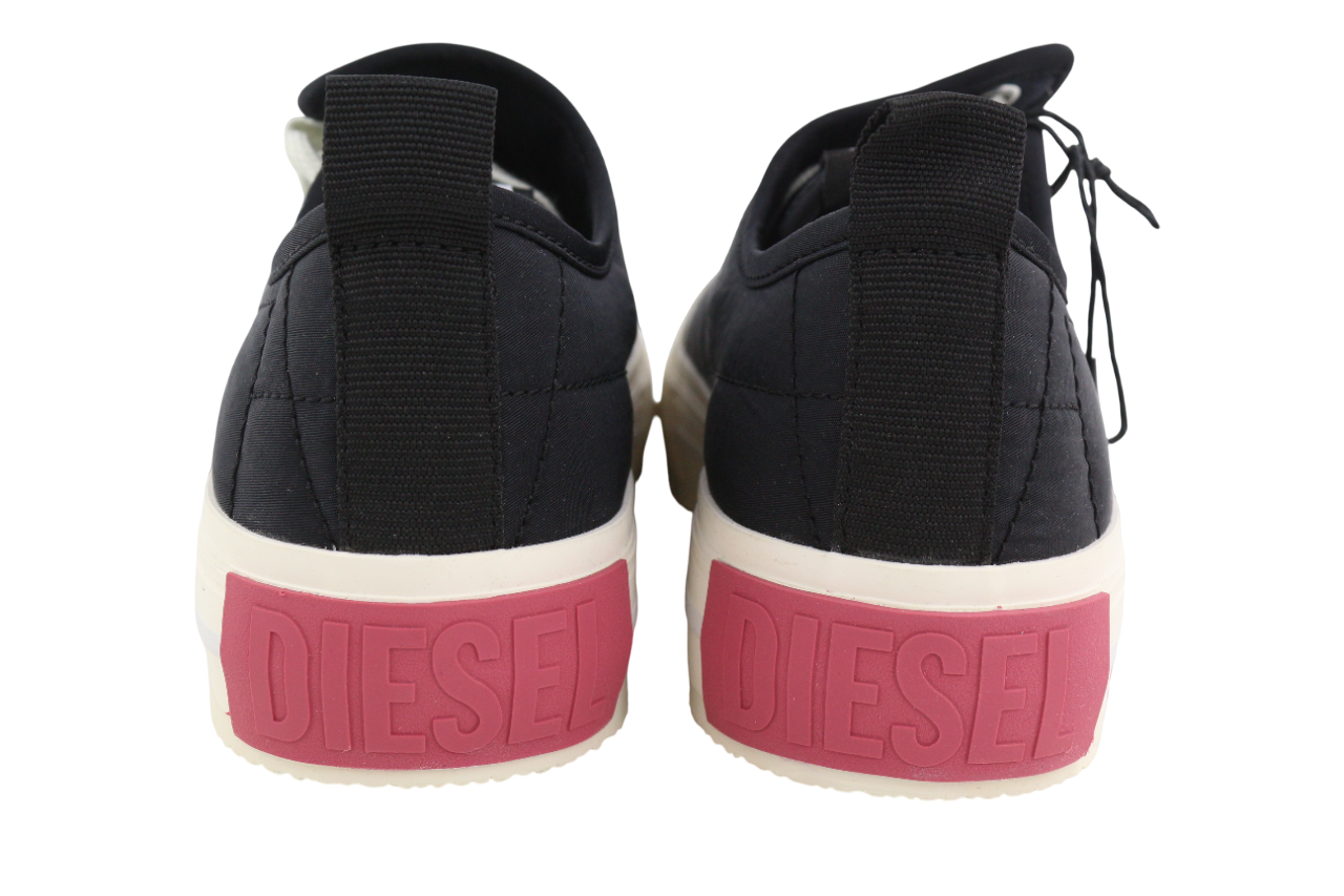 DIESEL S-Muji LC moteriški sportbačiai, juodi, žemi, suvarstomi, migdolų spalvos, su etiketėmis, RRP 160 € 